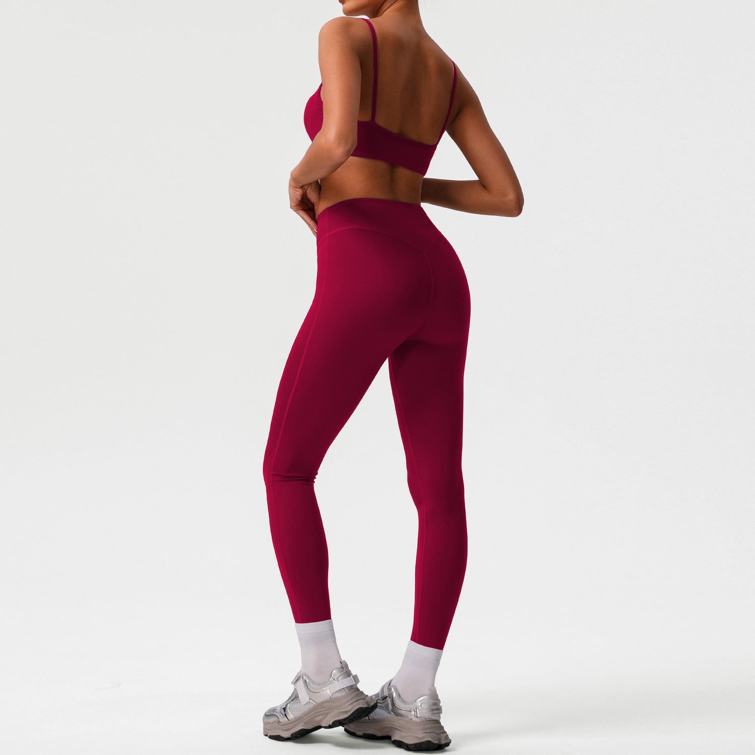 New high-waisted hip-lifting running sports bras set