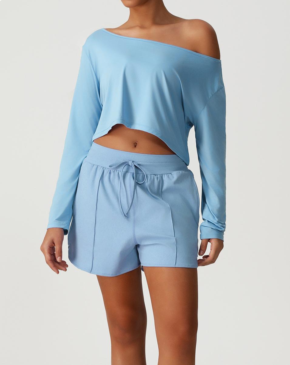 Quick-drying New loose navel-baring yoga shirts suit