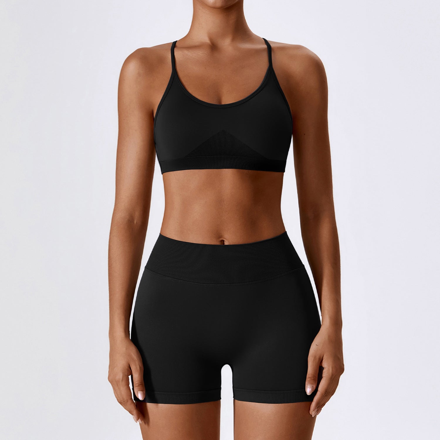 Seamless Backless Yoga Set Quick-Drying Compression Athletic Fitness Wear