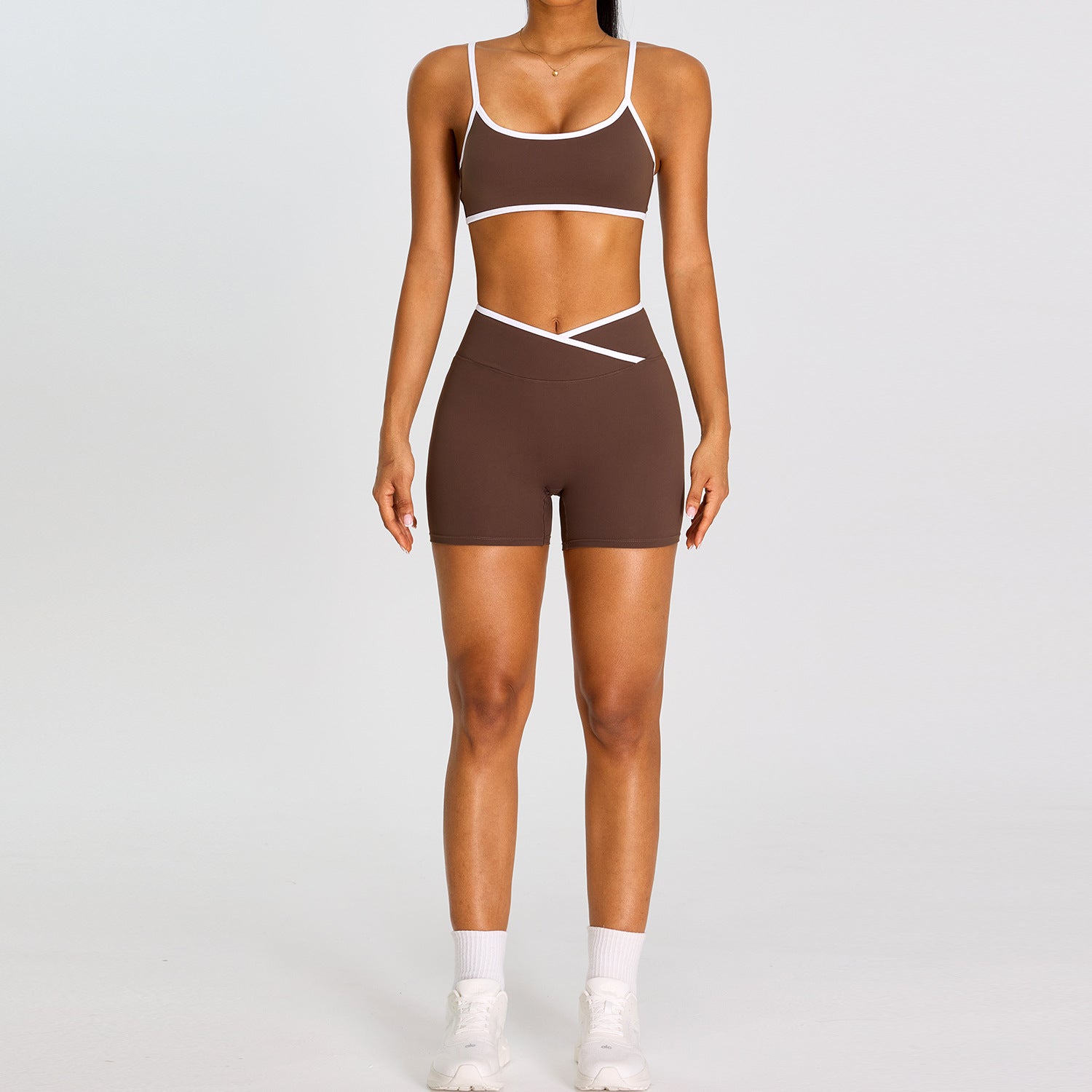Women's fashion bras with High-waisted butt-lifting shorts fitness set