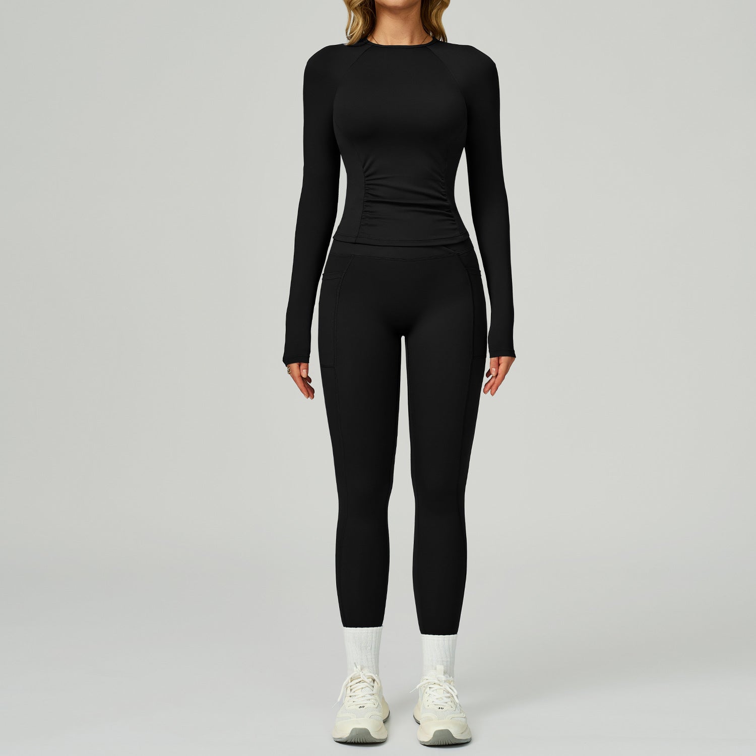 Women's long-sleeved slim-fit fitness sports suit