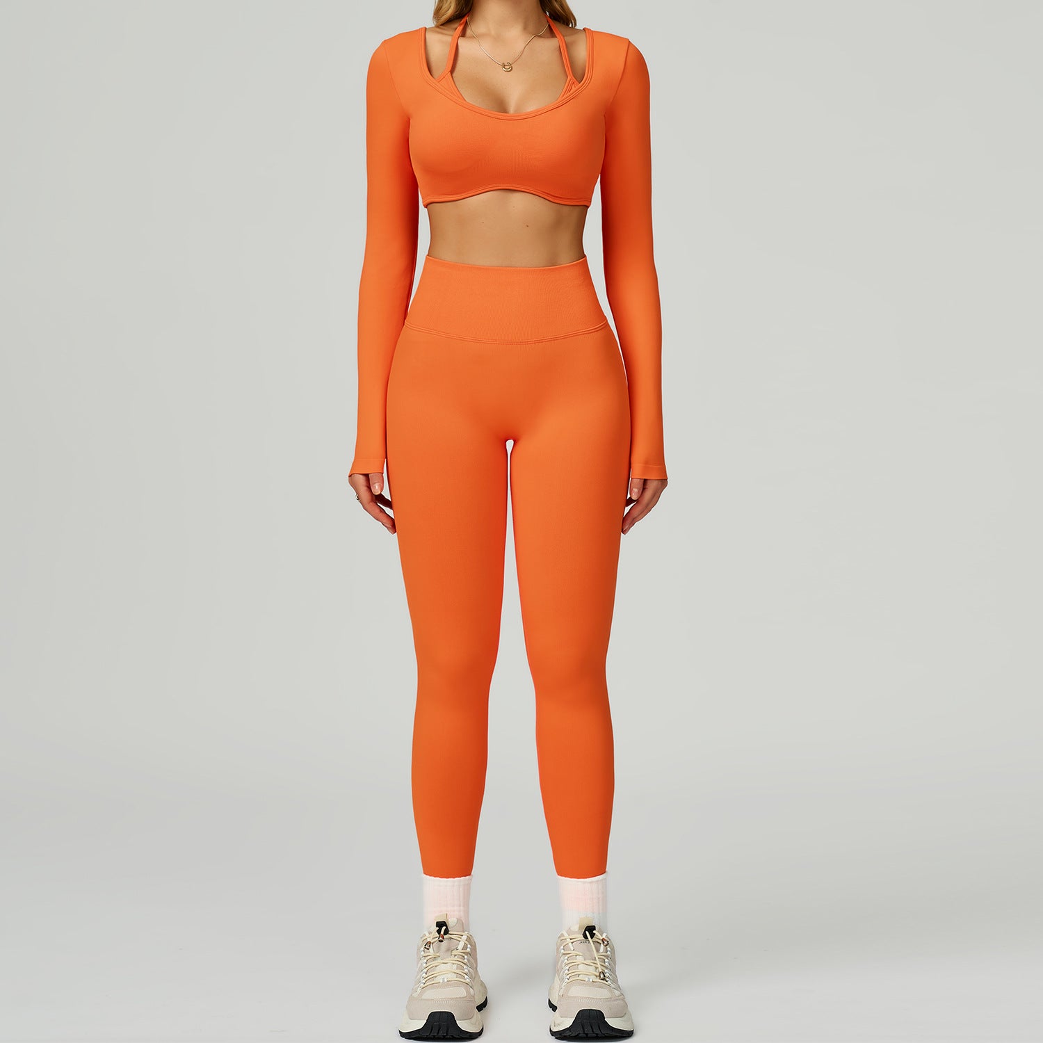 Women's seamless Outdoor running sports long sleeve suit