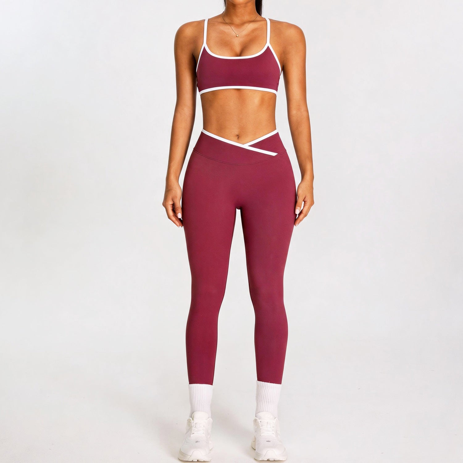 New Color-Block Backless Tight Sports bras with leggings Set