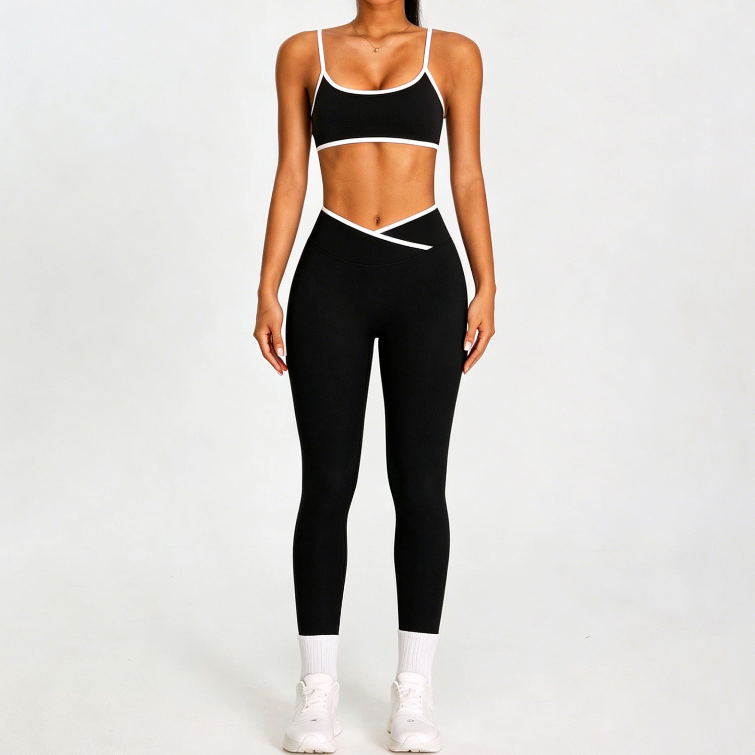New Color-Block Backless Tight Sports bras with leggings Set