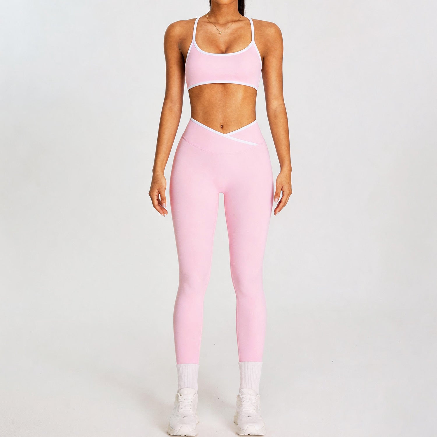 New Color-Block Backless Tight Sports bras with leggings Set