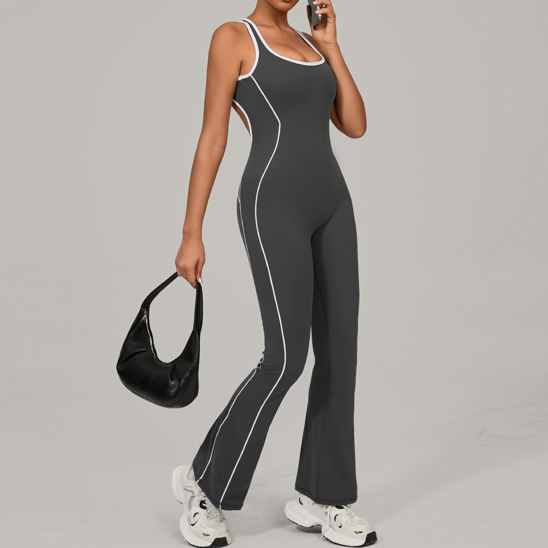 Hollow-Out Beautiful Back Yoga Dance Sports Jumpsuit