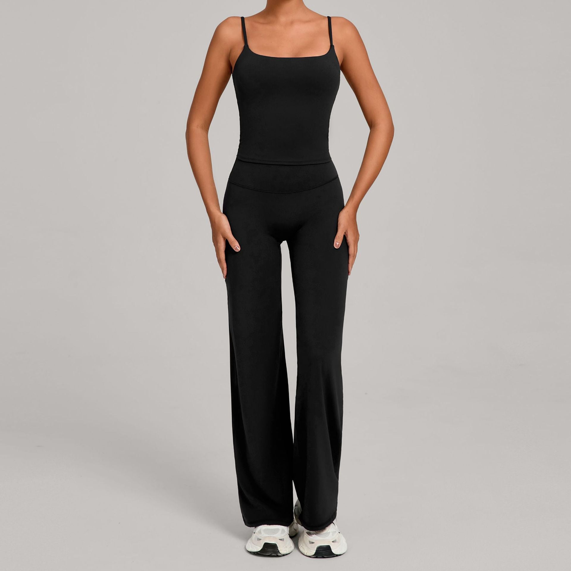 Nude Fitness Clothing Shockproof High Waist Yoga Clothing Two-Piece Set