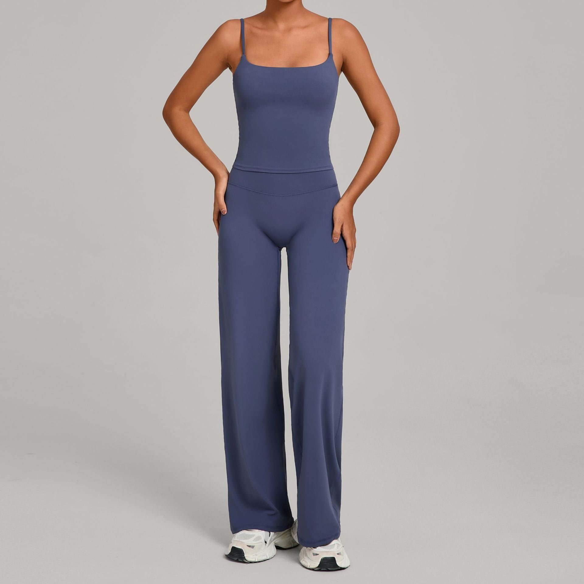 Nude Fitness Clothing Shockproof High Waist Yoga Clothing Two-Piece Set