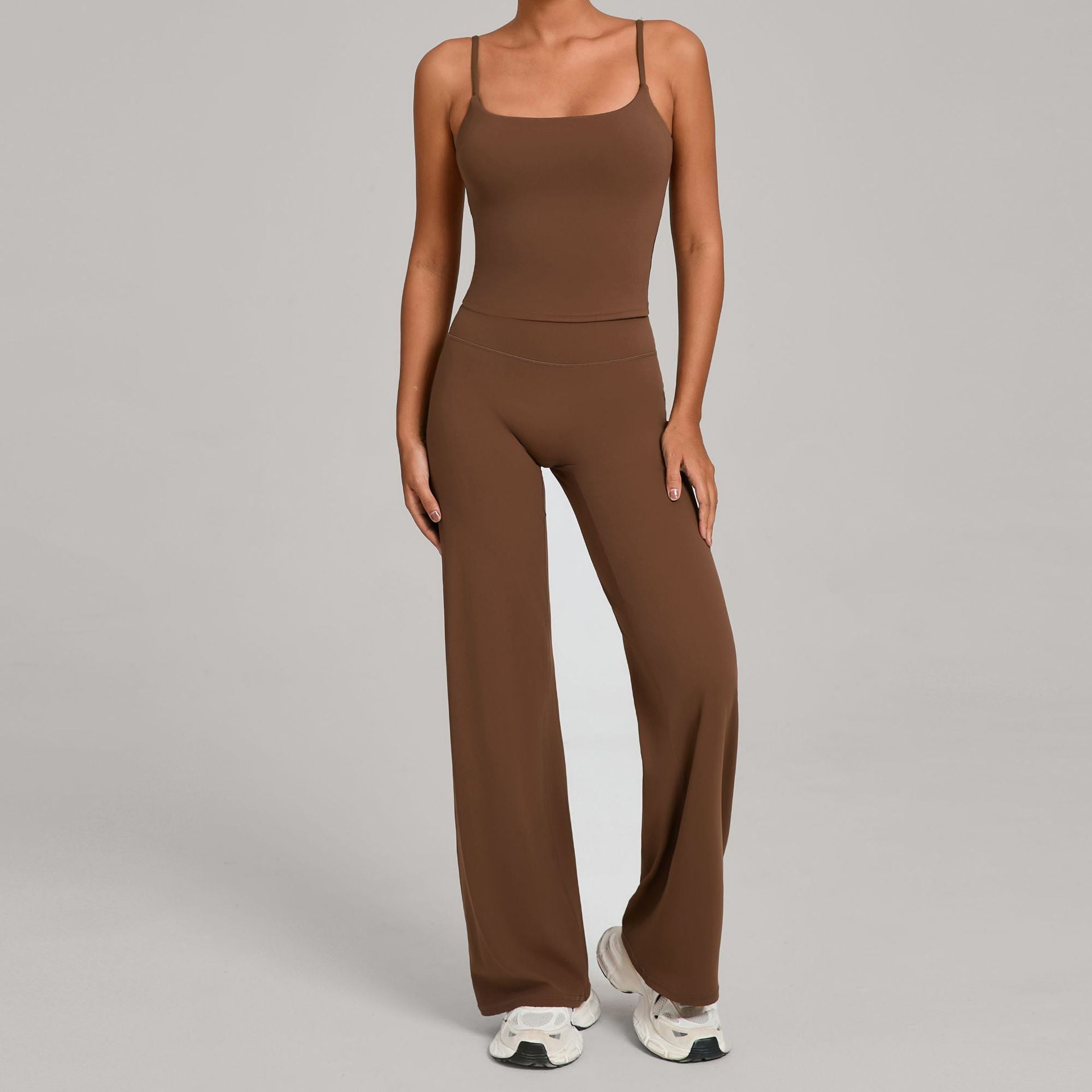Nude Fitness Clothing Shockproof High Waist Yoga Clothing Two-Piece Set