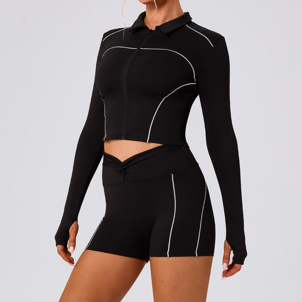 Women's quick-drying jackets with shorts set