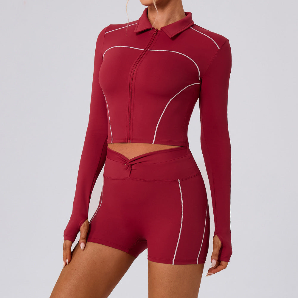 Women's quick-drying jackets with shorts set