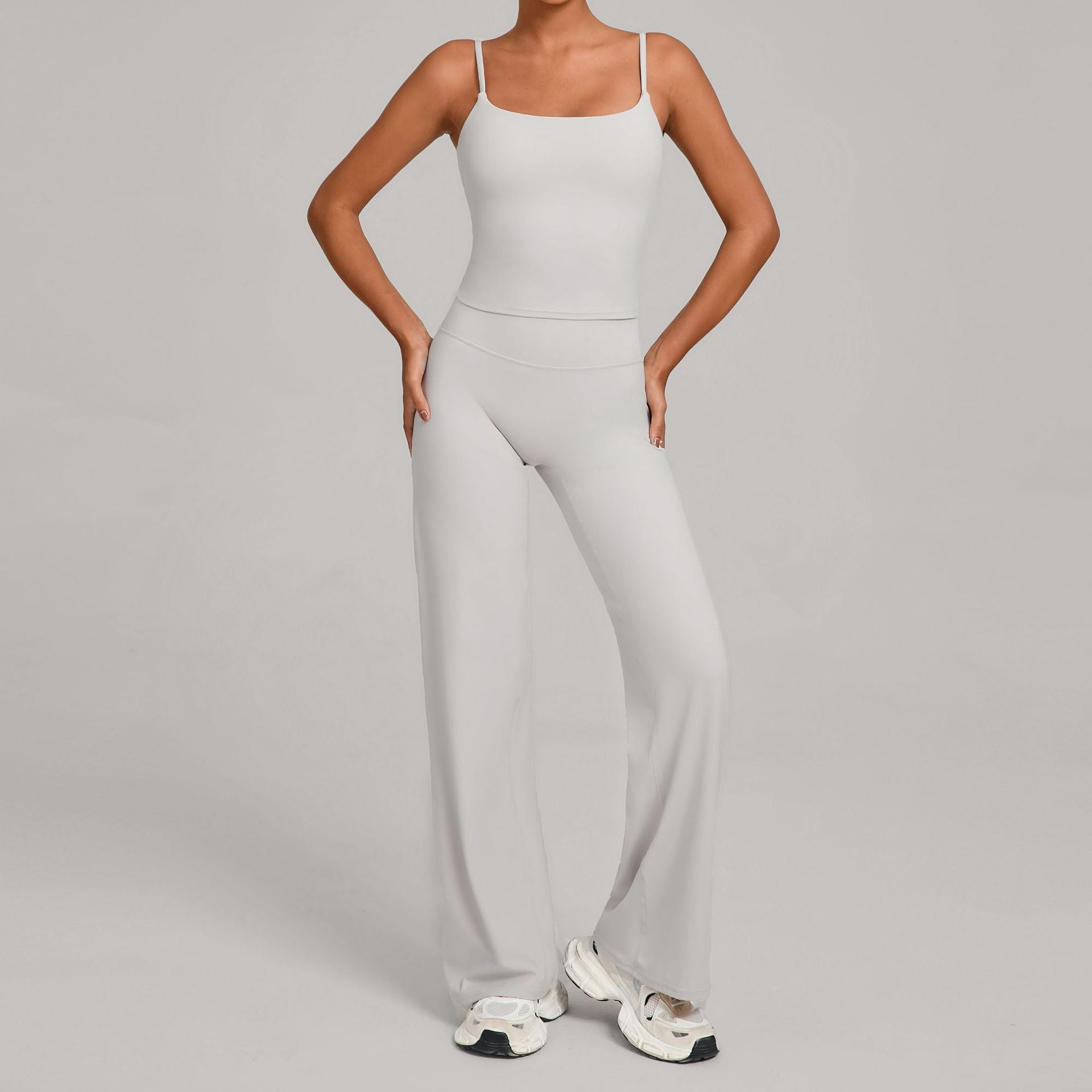 Nude Fitness Clothing Shockproof High Waist Yoga Clothing Two-Piece Set