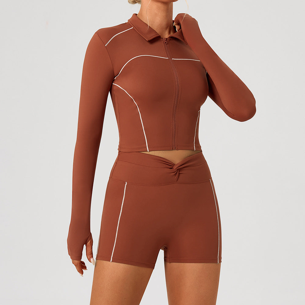 Women's quick-drying jackets with shorts set