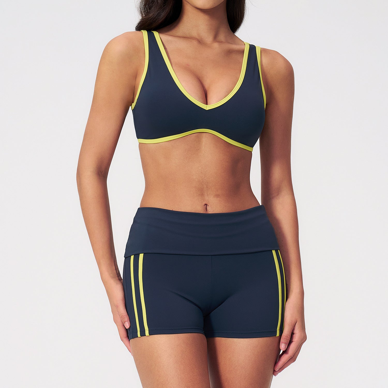 Women's sexy bras with high waist shorts fitness yoga set