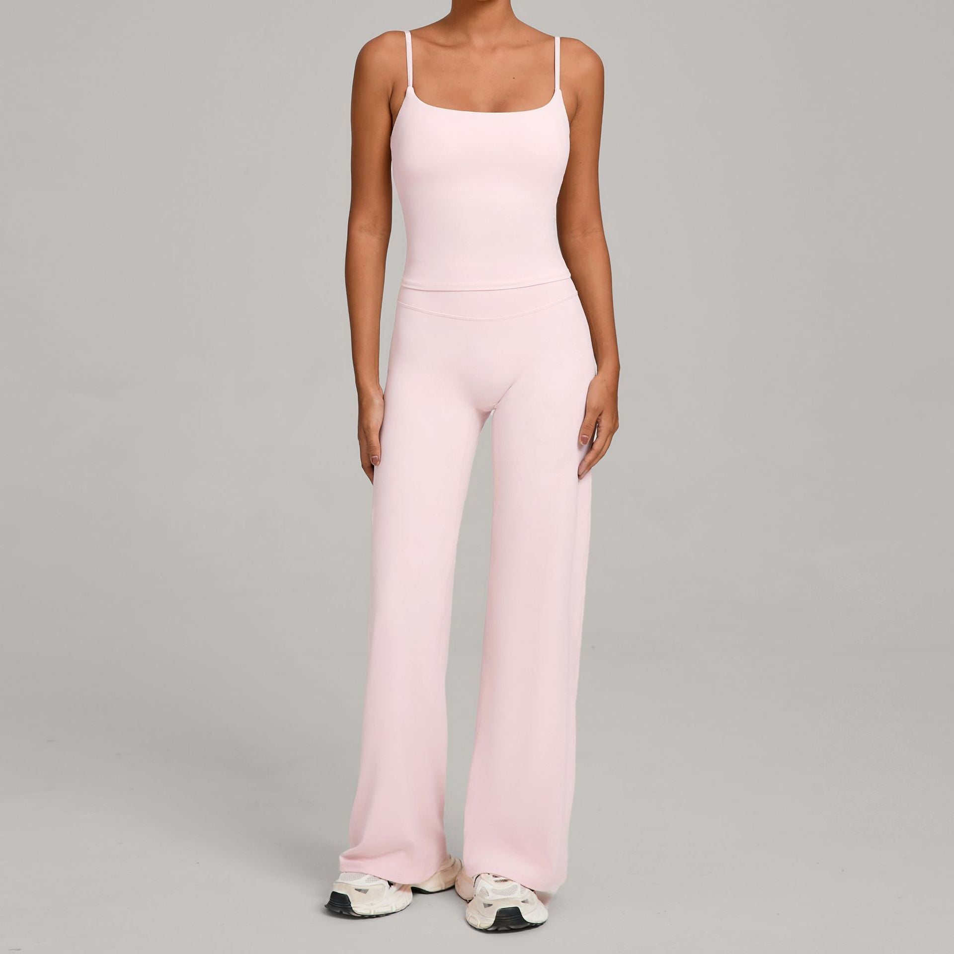 Nude Fitness Clothing Shockproof High Waist Yoga Clothing Two-Piece Set