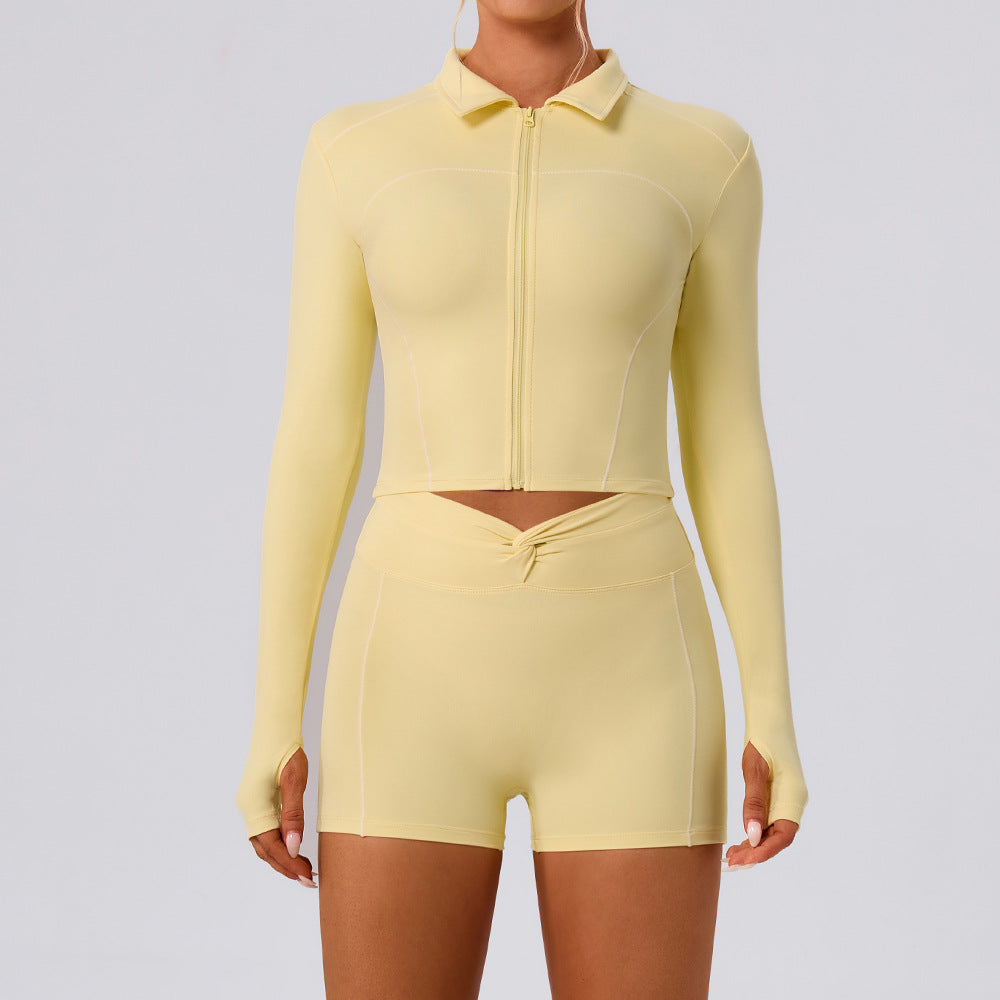 Women's quick-drying jackets with shorts set