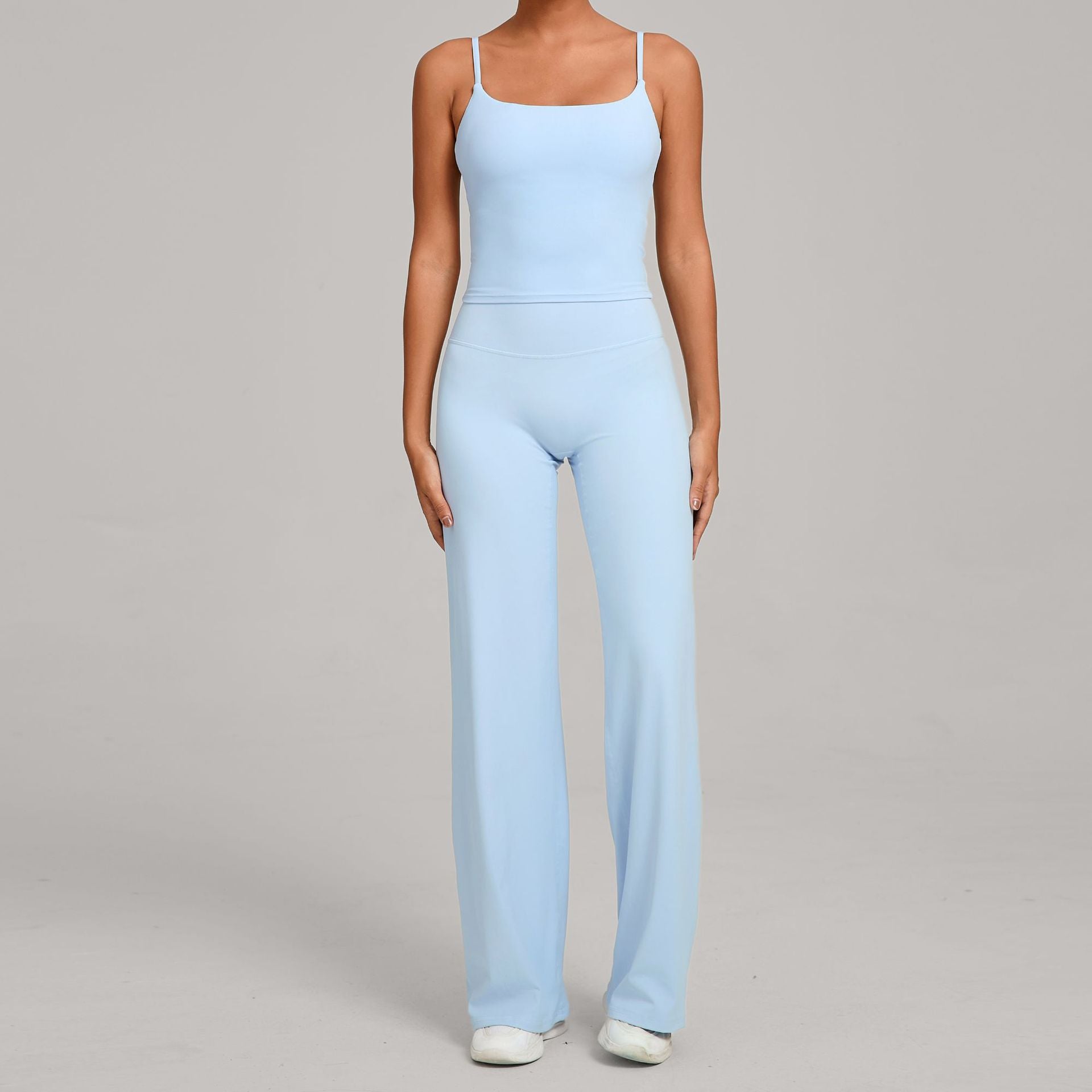 Nude Fitness Clothing Shockproof High Waist Yoga Clothing Two-Piece Set