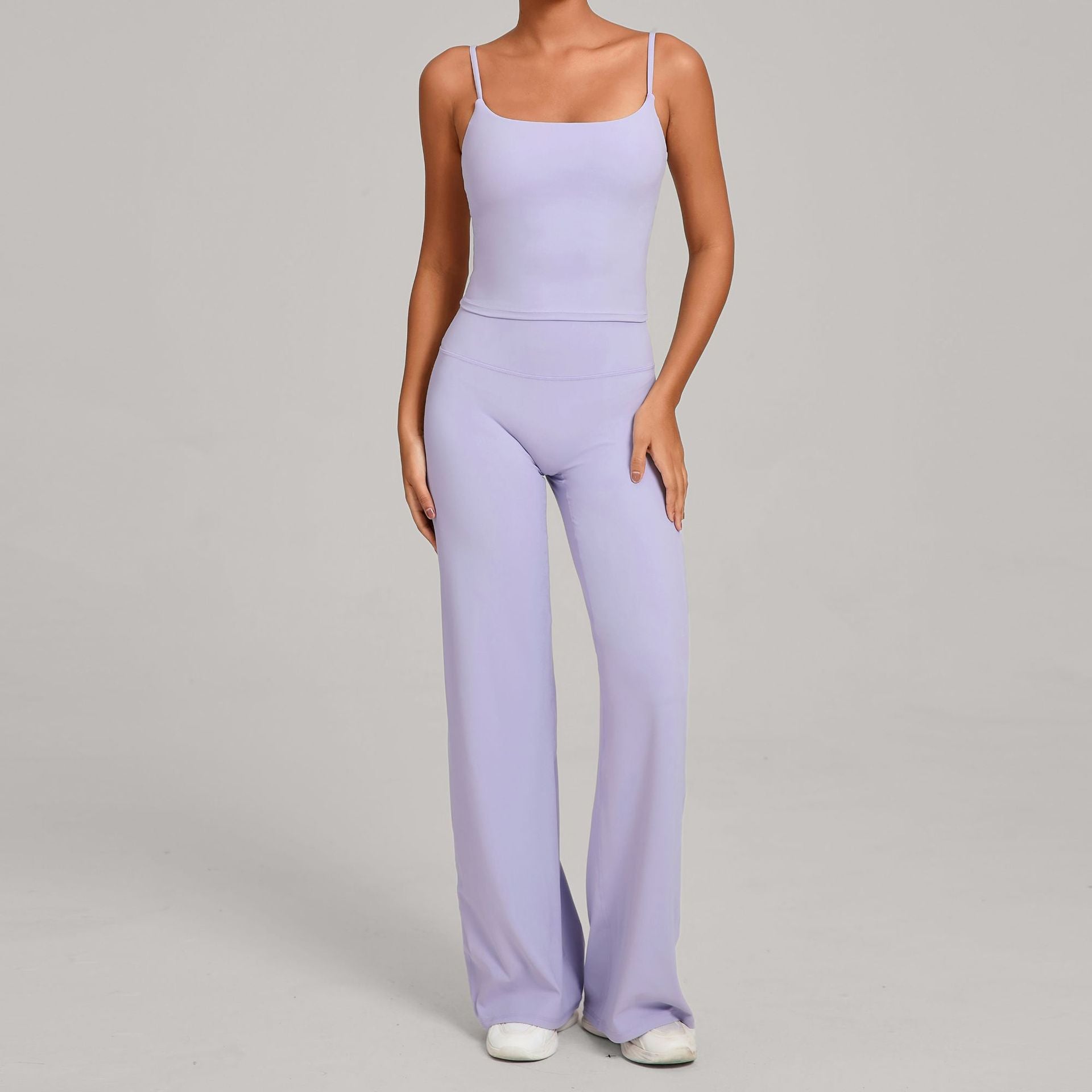 Nude Fitness Clothing Shockproof High Waist Yoga Clothing Two-Piece Set