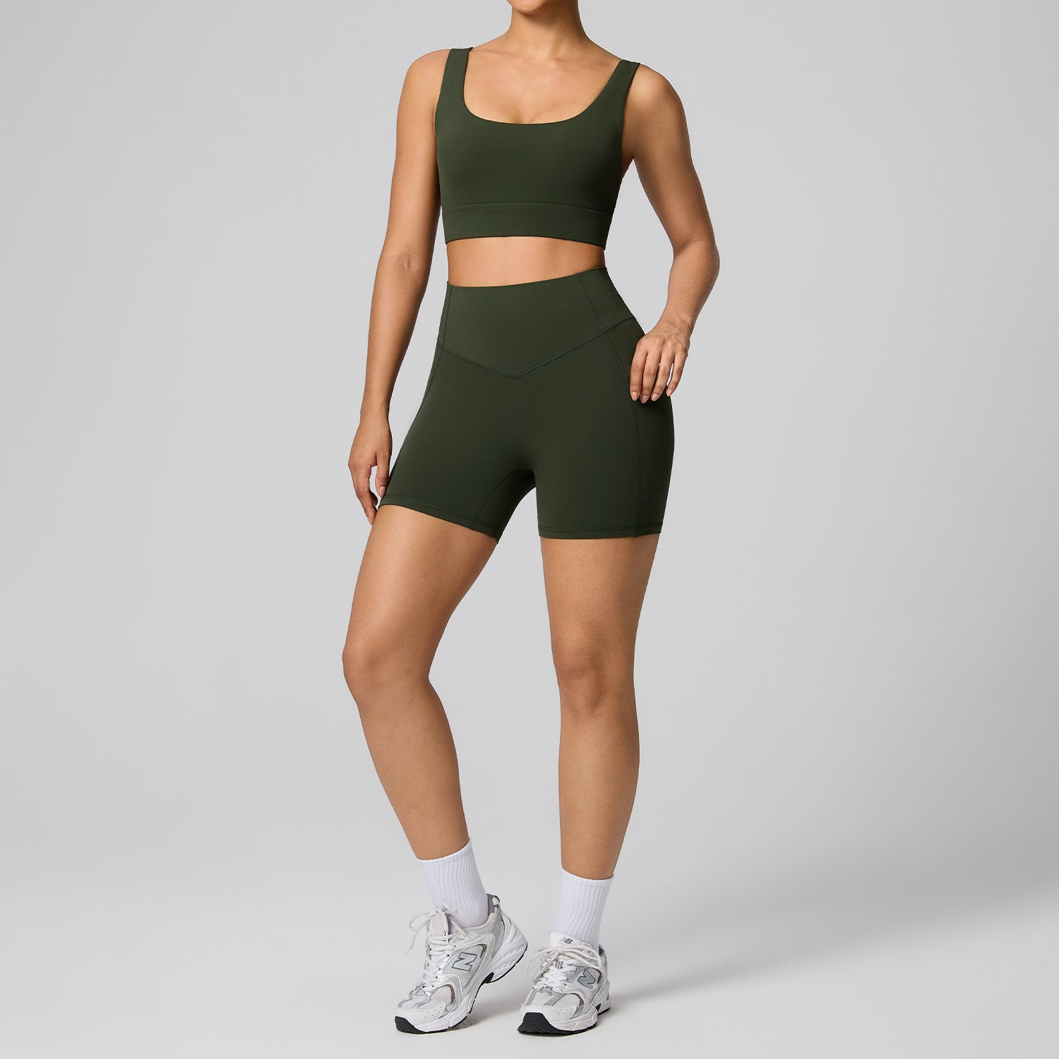Women's high-waist tummy-shaping activewear running tight quick-dry yoga set