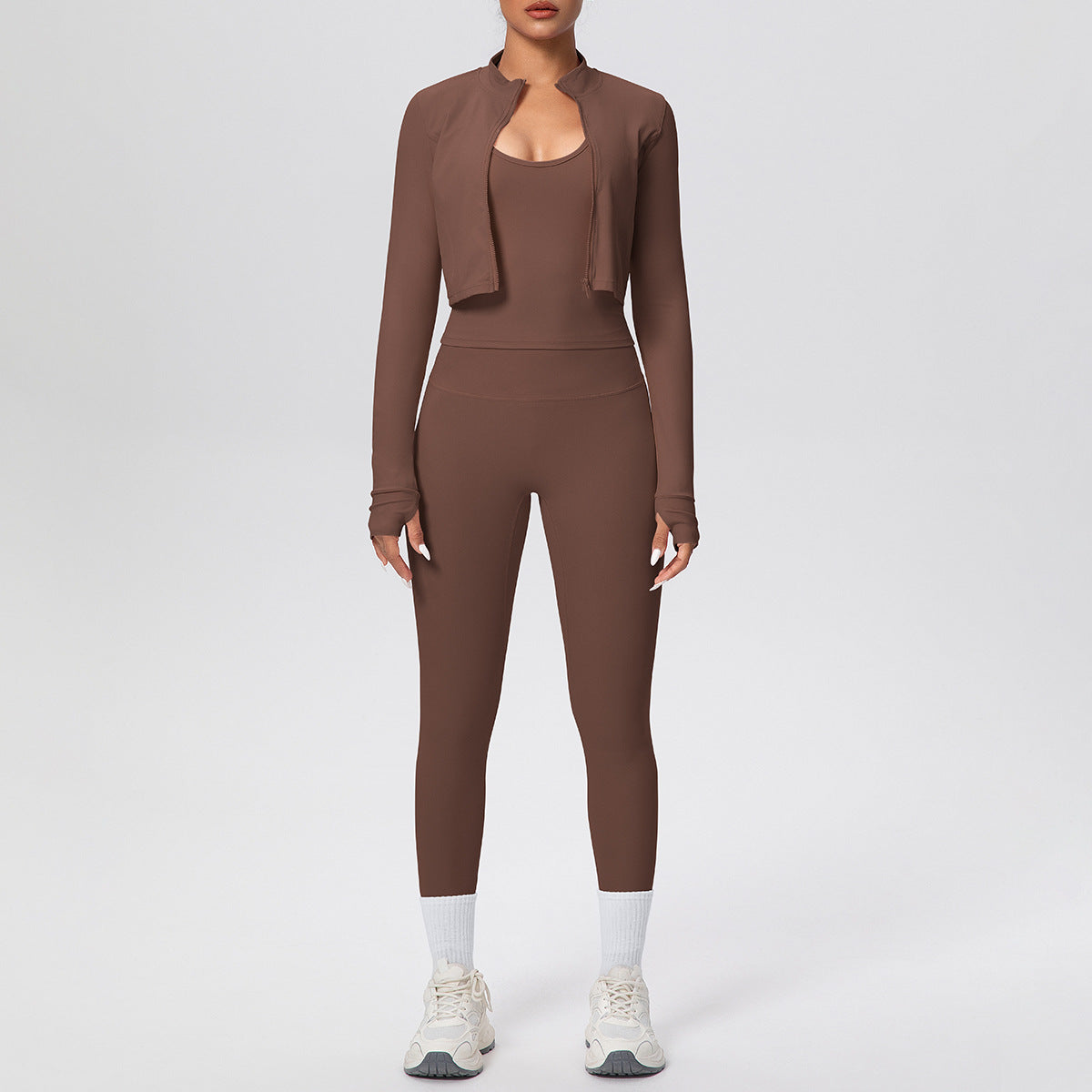 Three-piece sports running fitness yoga outfit set