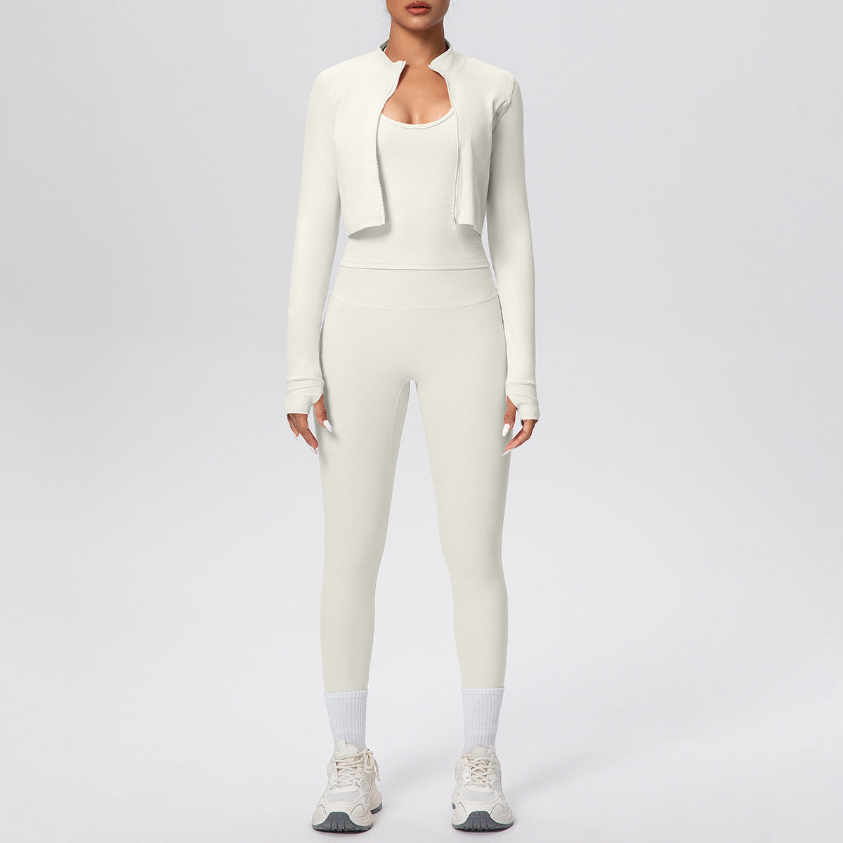 Three-piece sports running fitness yoga outfit set