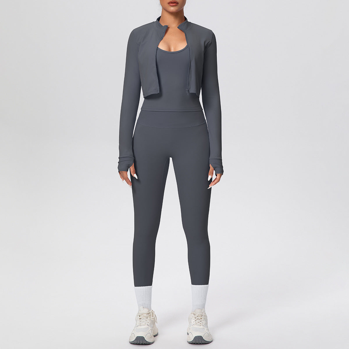 Three-piece sports running fitness yoga outfit set