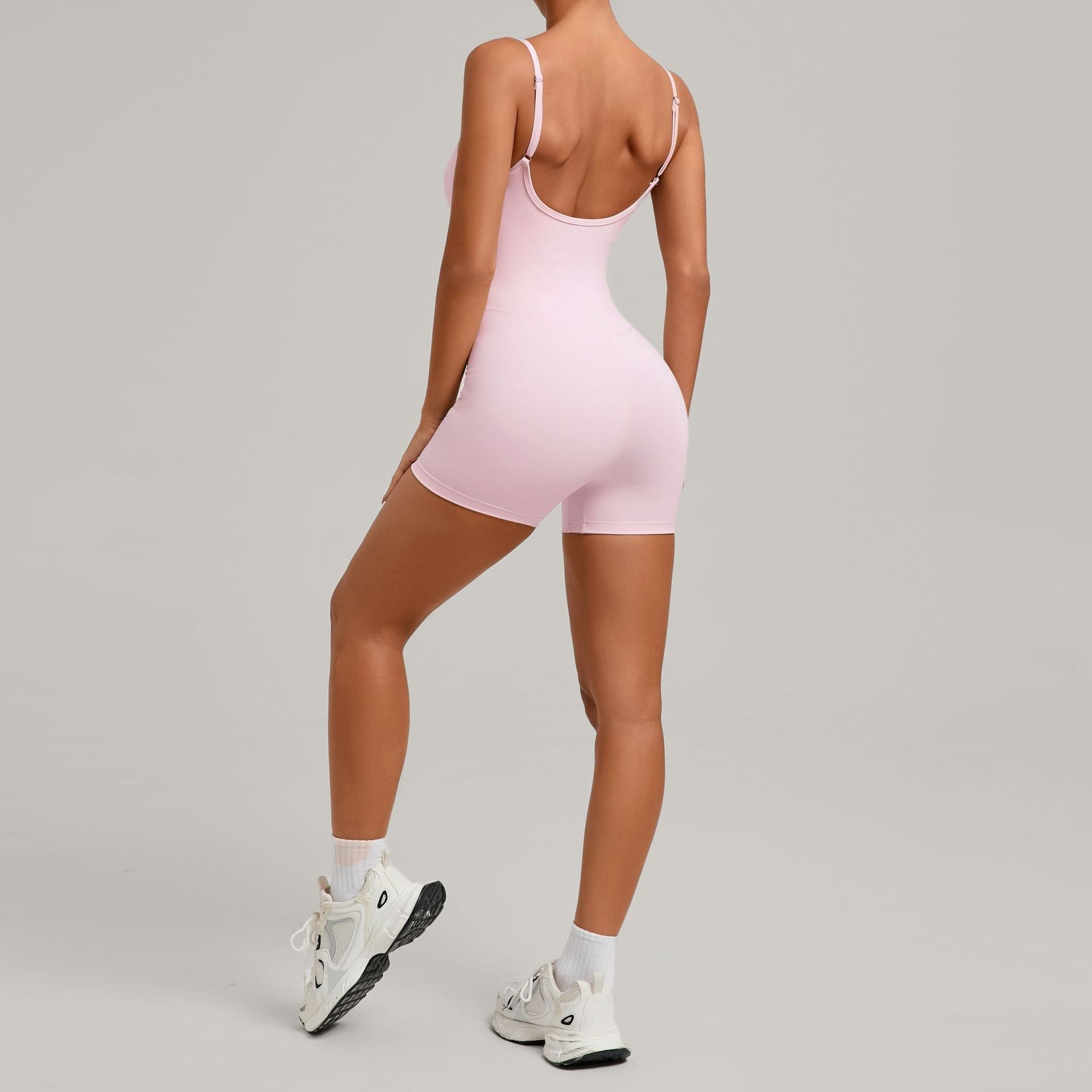One-Piece Fitness Wear Adjustable Shoulder Strap Jumpsuit