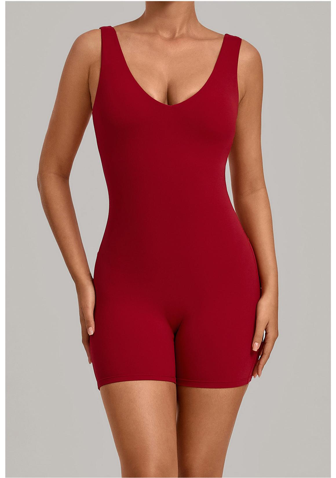 U-neck Back-Beauty Yoga Jumpsuit One-Piece Tight-Fitting Sports Bodysuit