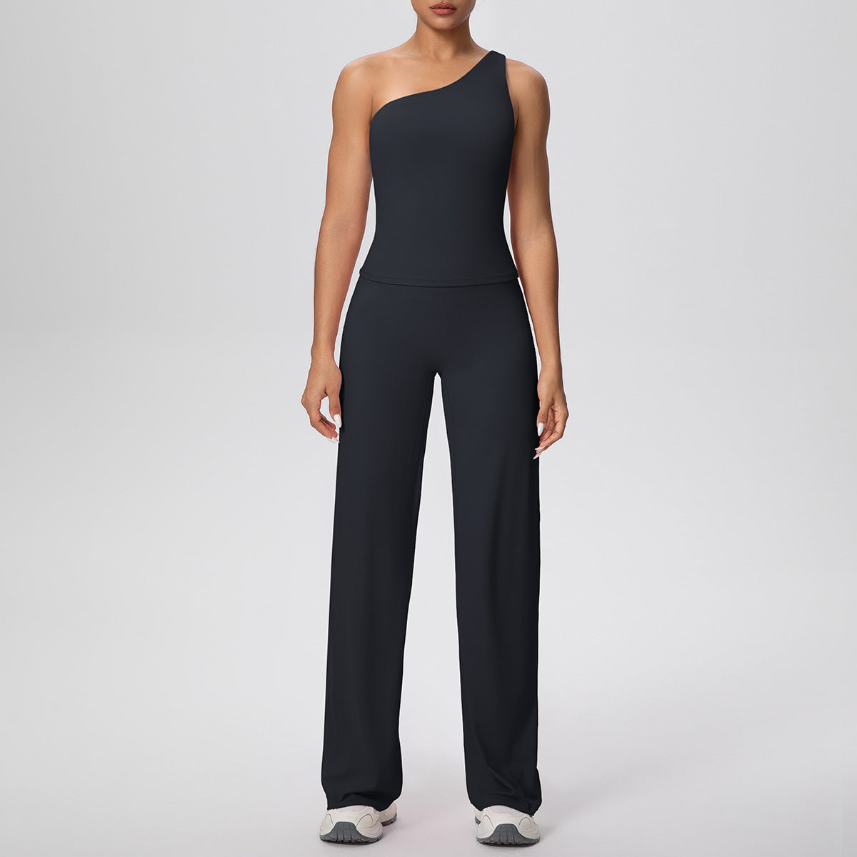 Solid Color Tight-Fitting High-Elastic Sports Suit Running Fitness