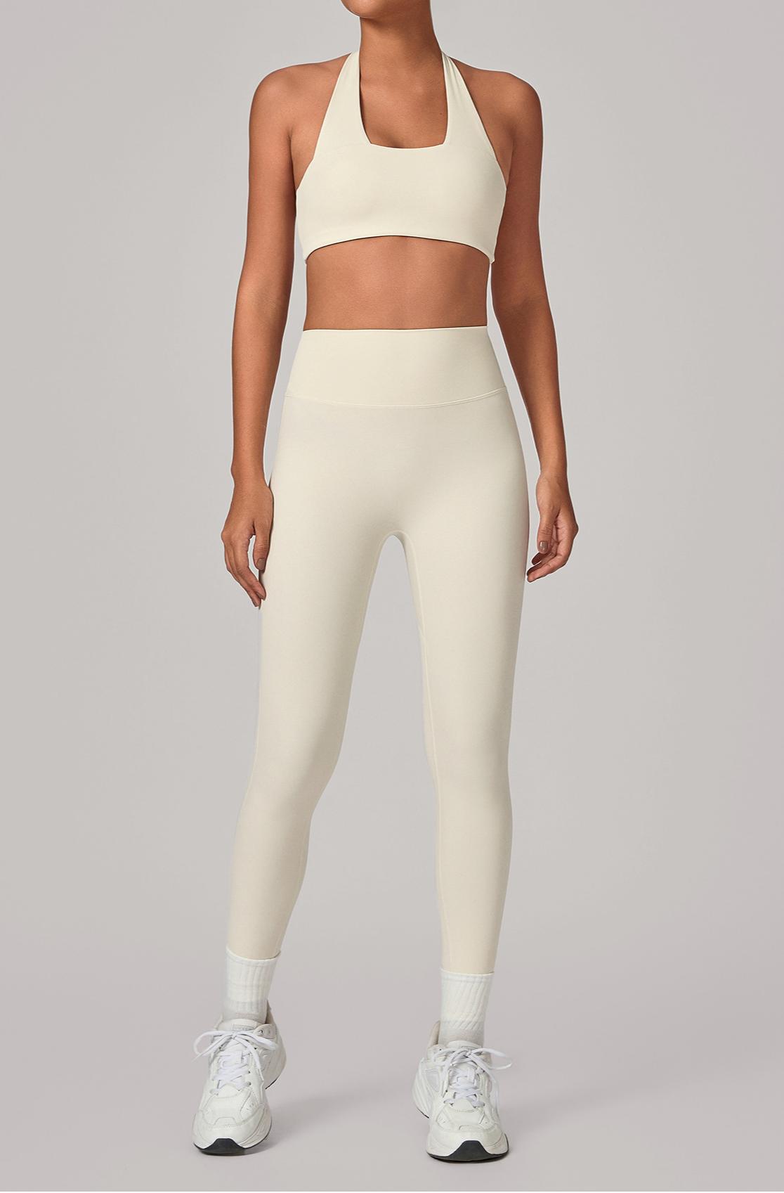 Tight-fitting sports backless bras yoga set
