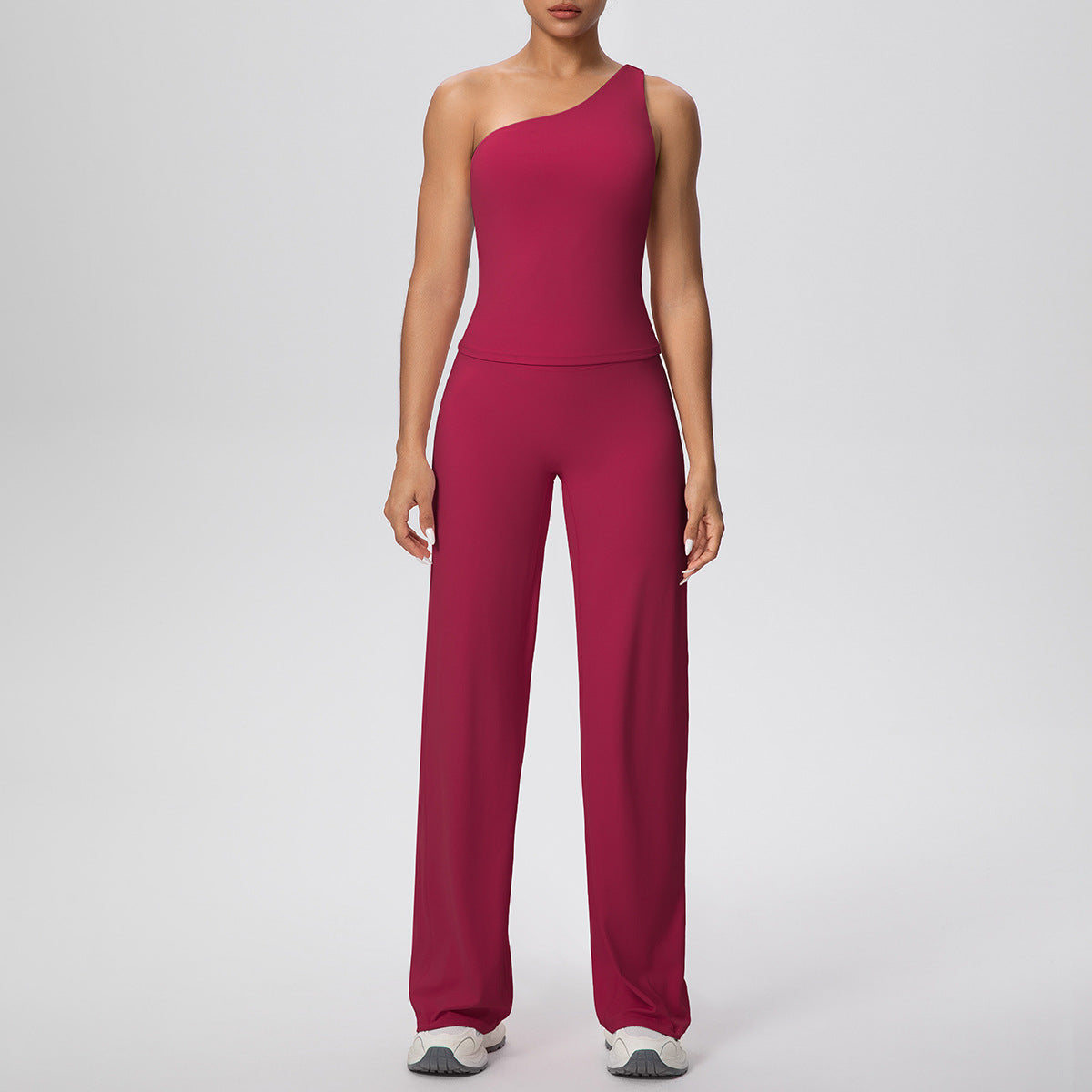 Solid Color Tight-Fitting High-Elastic Sports Suit Running Fitness
