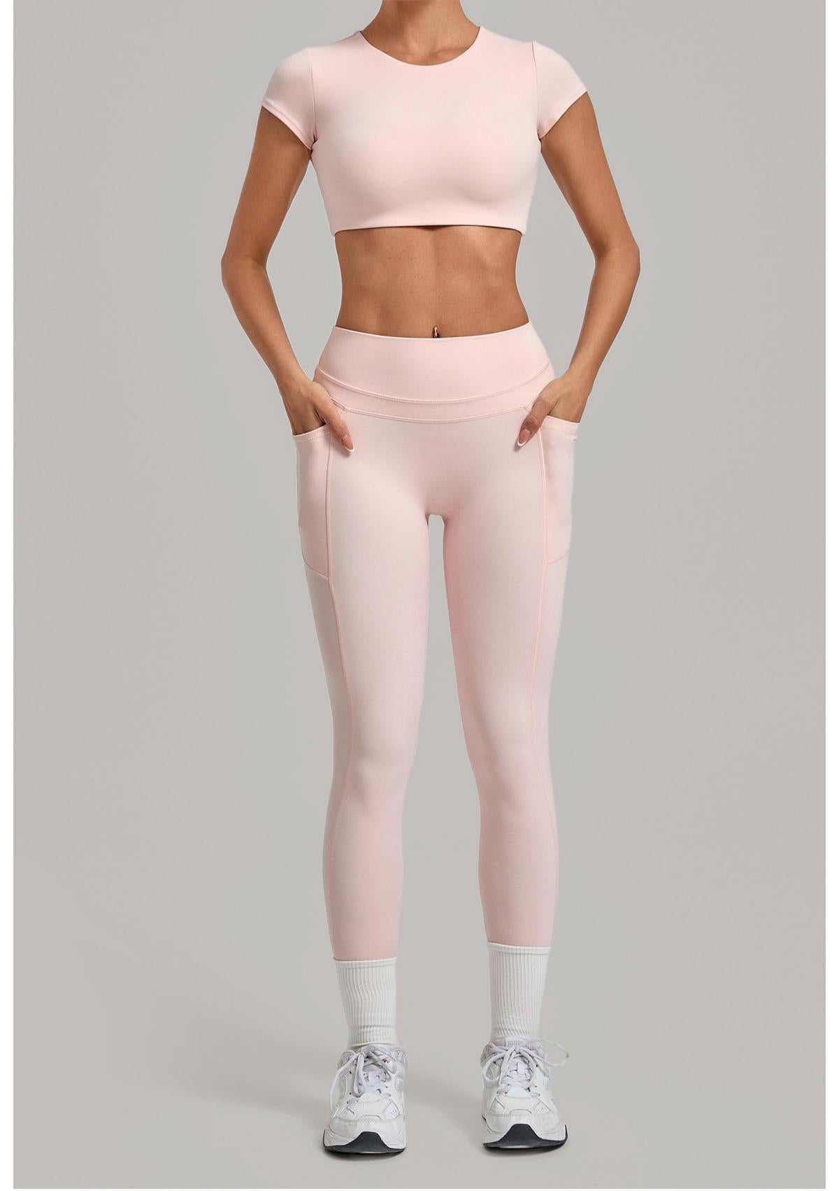 Women's wholesale quick-drying short-sleeve with long leggings sports yoga set