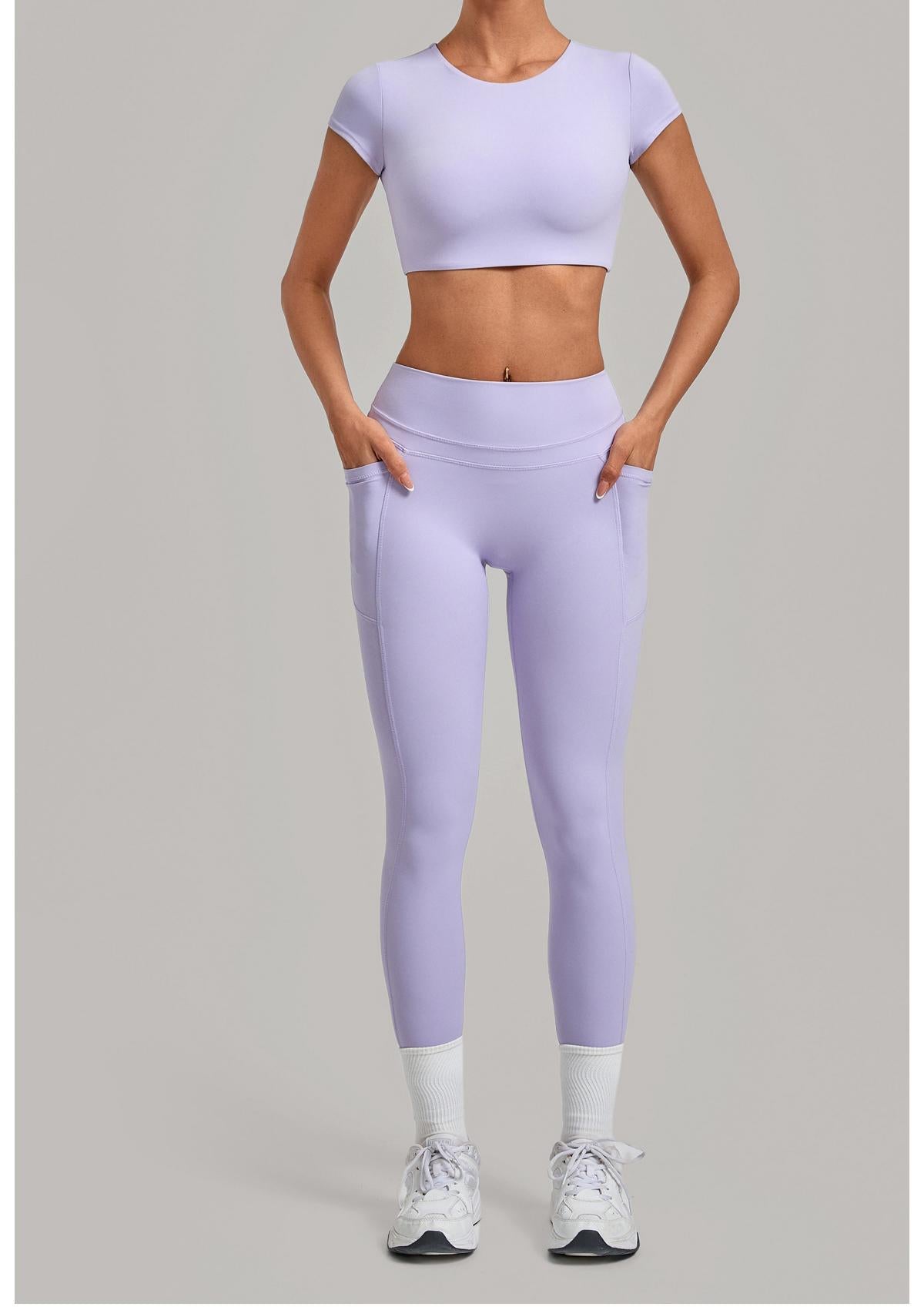 Women's wholesale quick-drying short-sleeve with long leggings sports yoga set