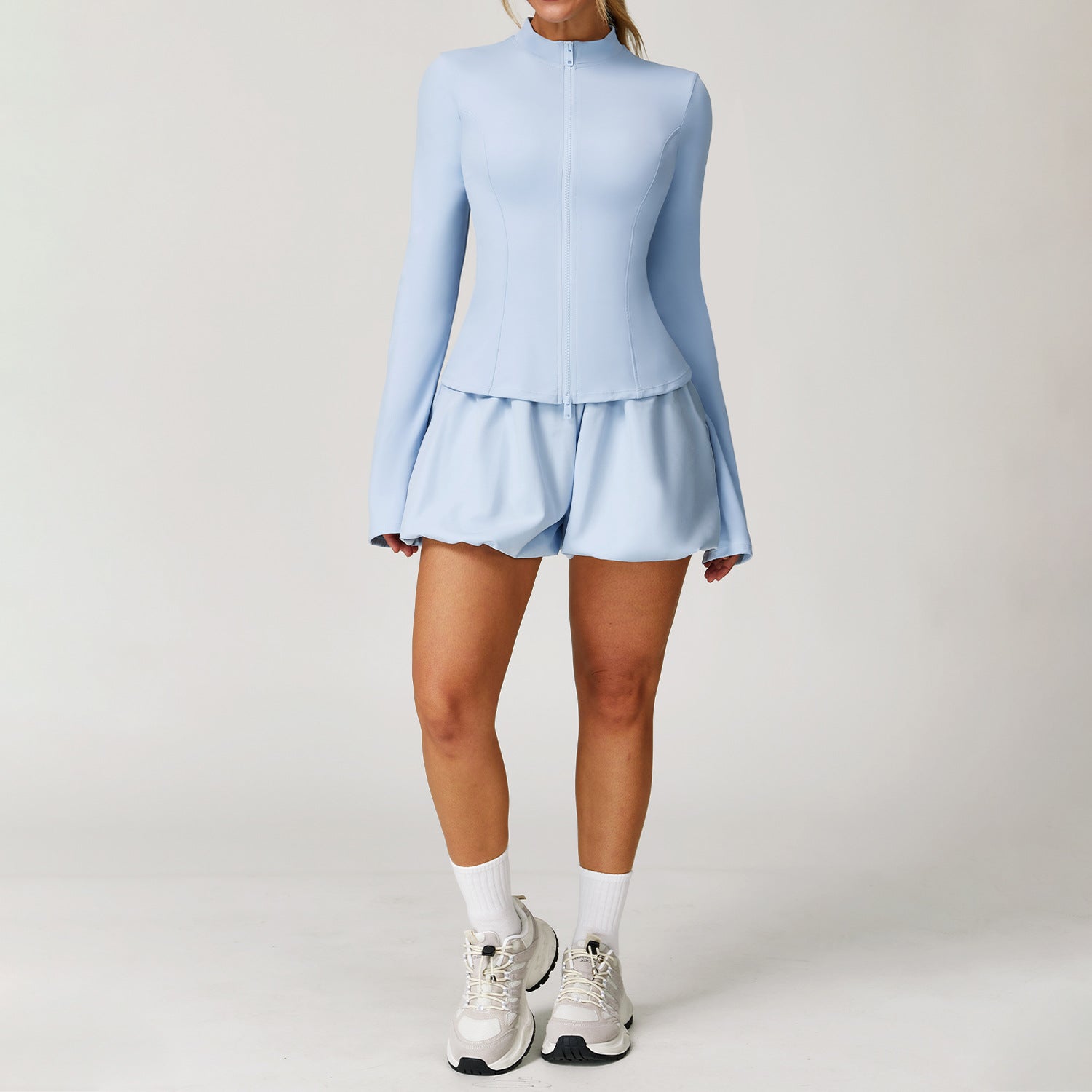 Women's quick-drying long jackets with shorts sports suit