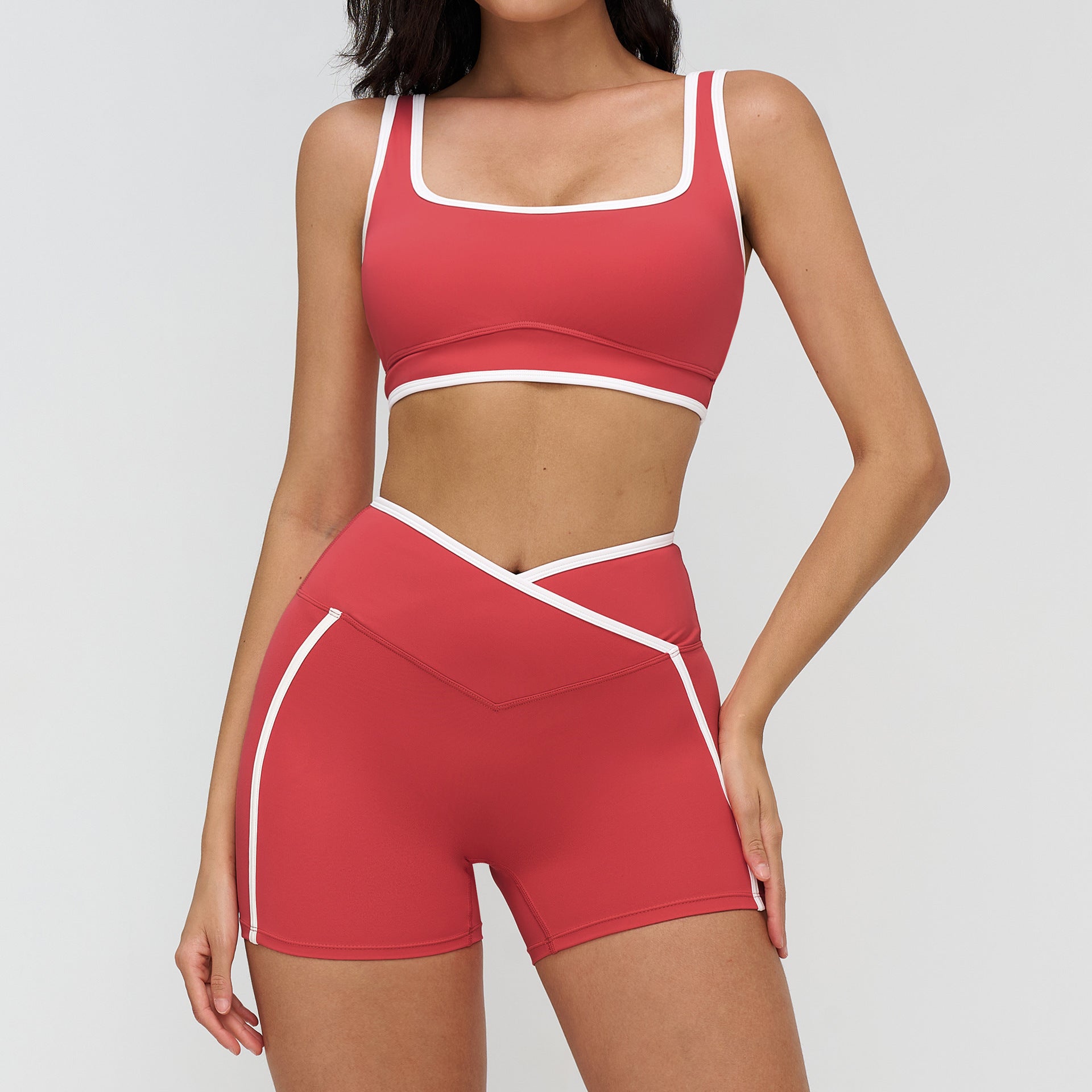 Women's Color-blocked casual sports bras set