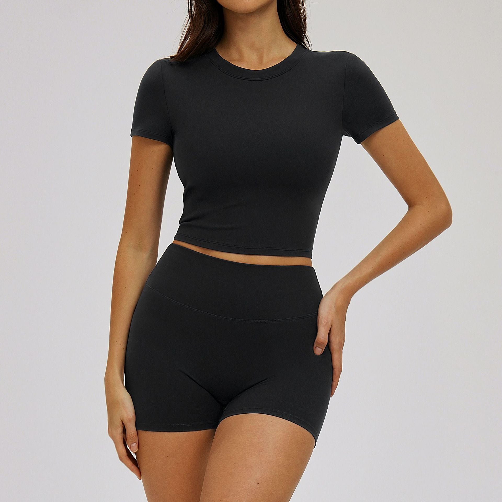 Women's quick-drying Short sleeve shirts yoga set