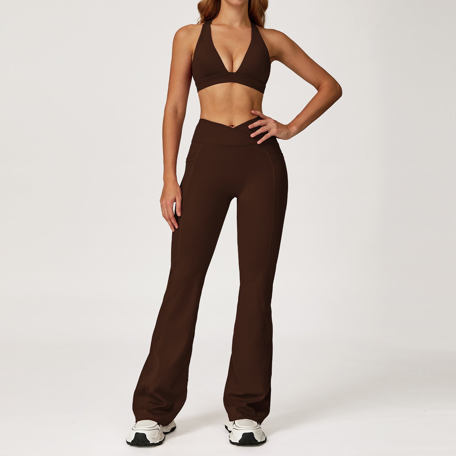 Women's nude sexy bras with pants suit