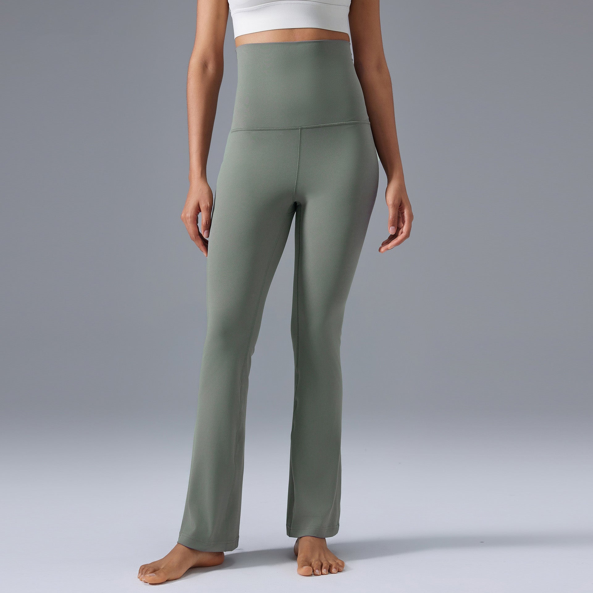 High-waisted hip-lifting flared yoga pants