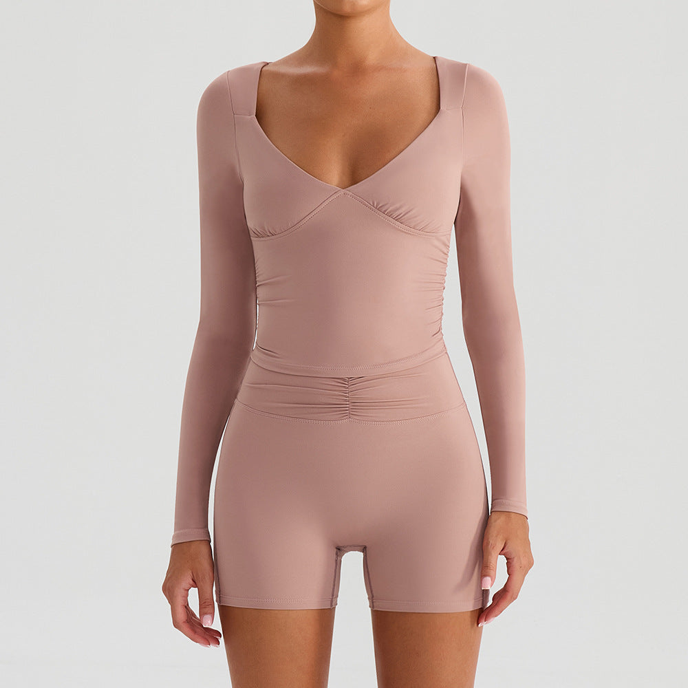 Women's sexy long sleeve fitness set