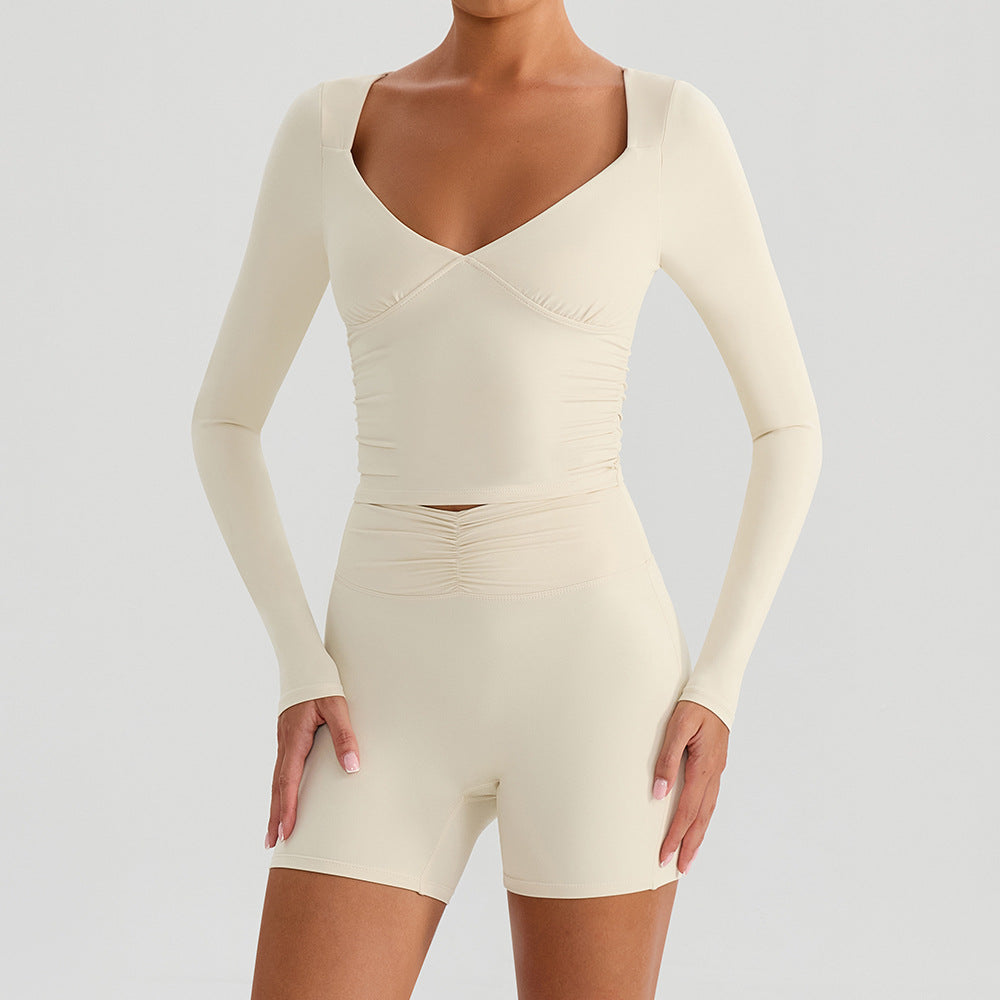 Women's sexy long sleeve fitness set