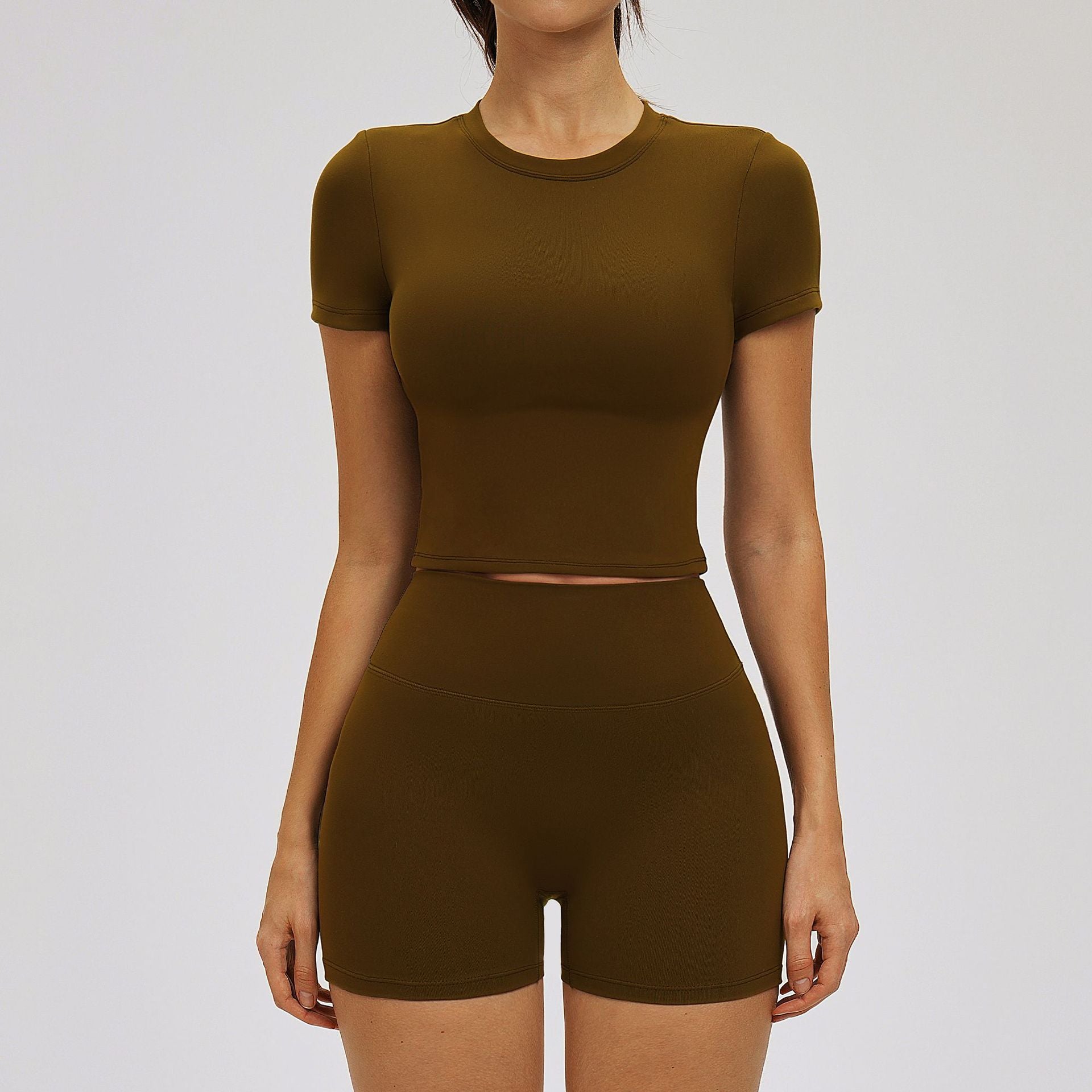 Women's quick-drying Short sleeve shirts yoga set