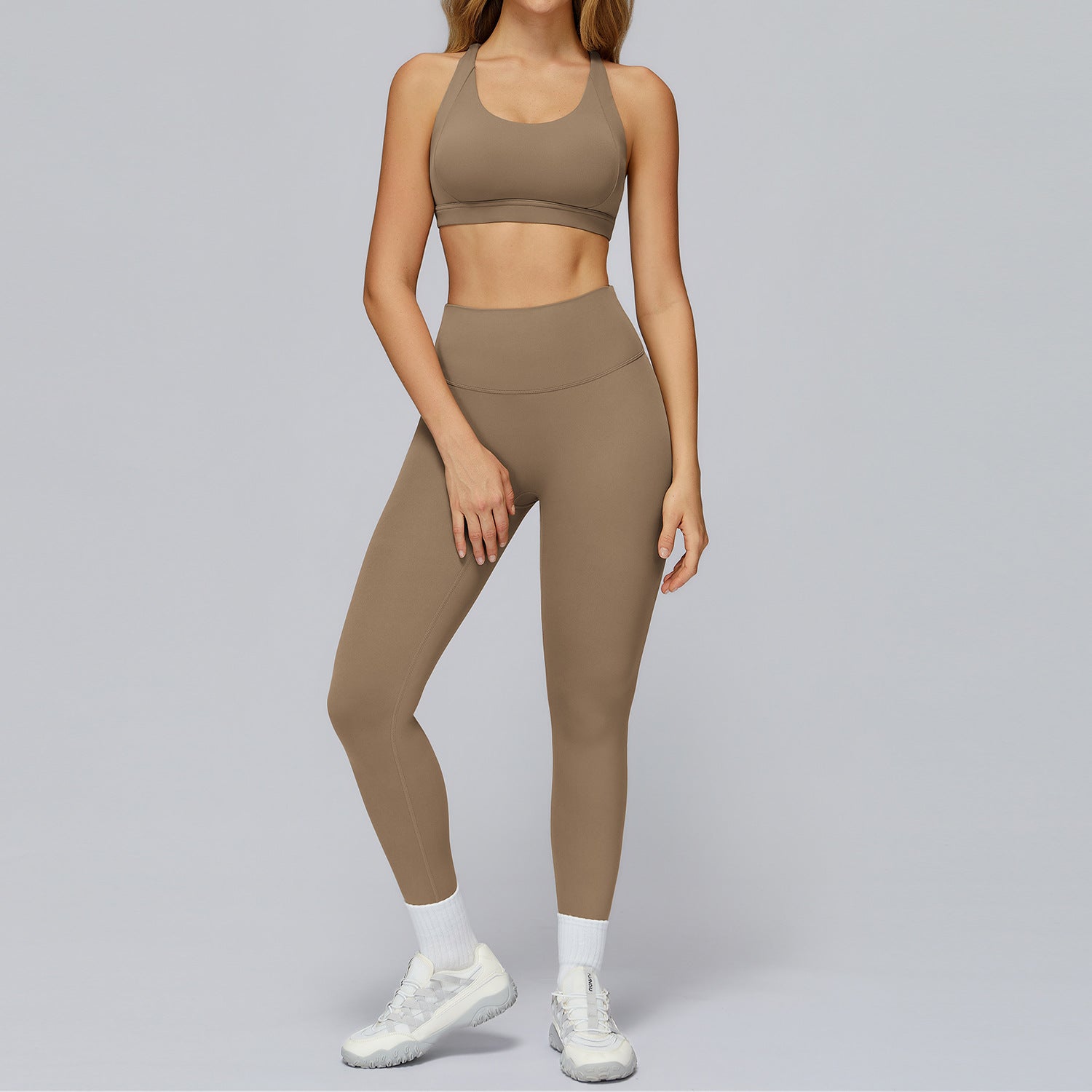 Hollow-out backless tight-fitting yoga bras set