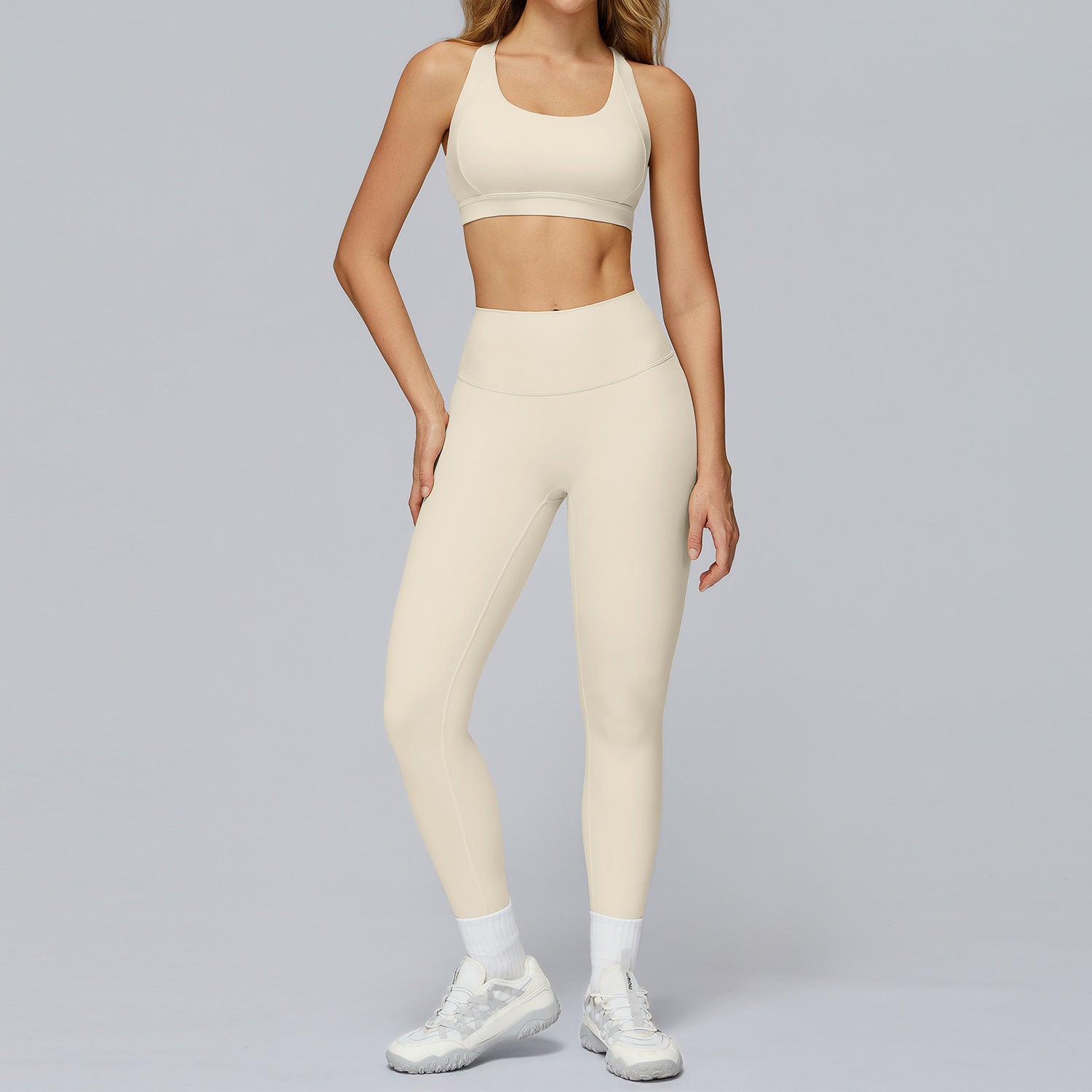 Hollow-out backless tight-fitting yoga bras set