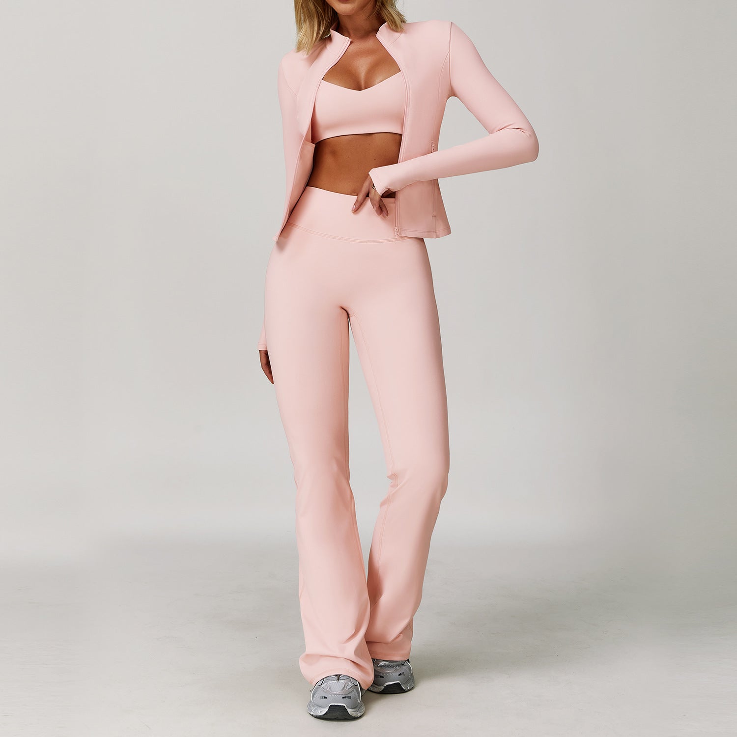 Women's wholesale fitness sports jackets three-piece suit
