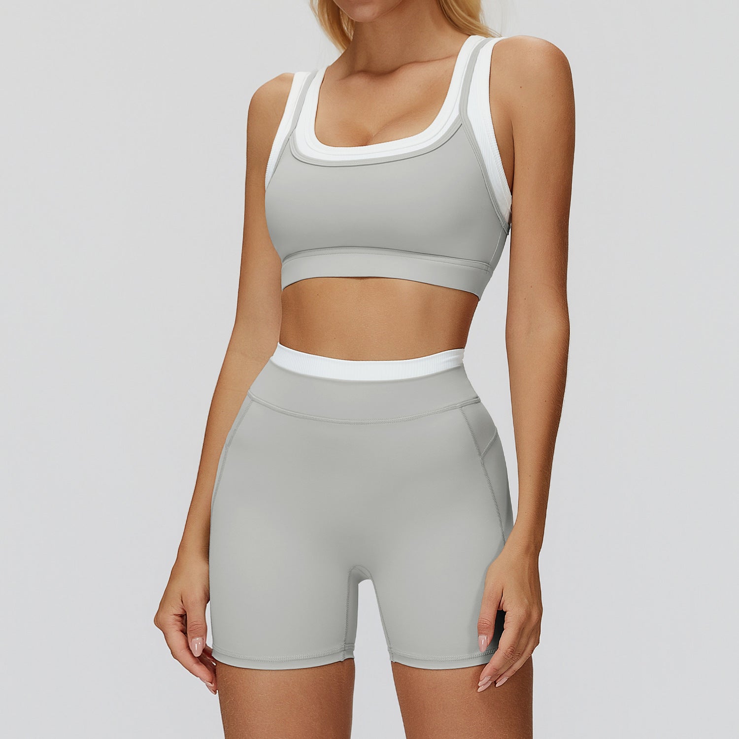 Women's Color-Blocked Naked-Feel Yoga bras Set