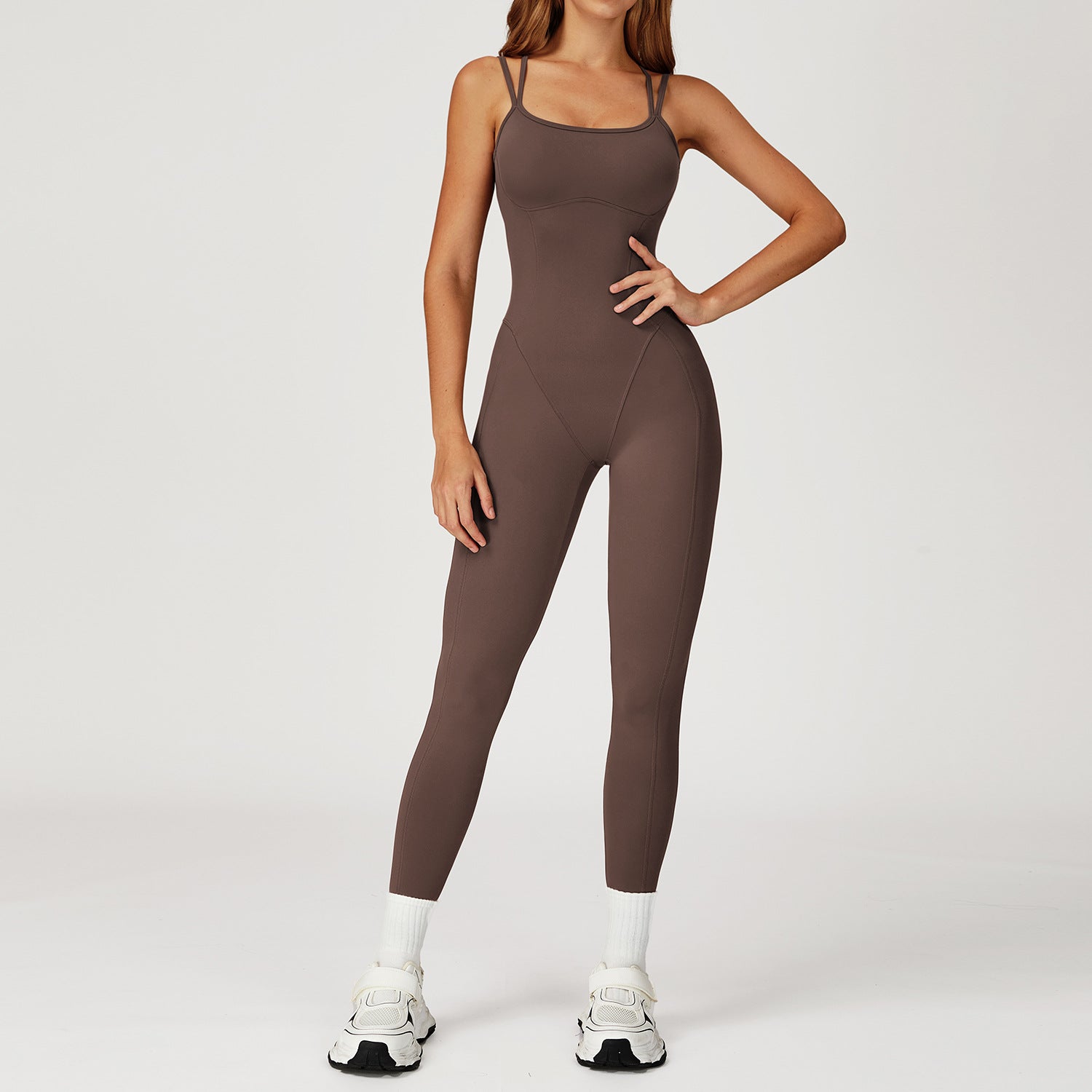 One-piece cross-back slimming yoga jumpsuit