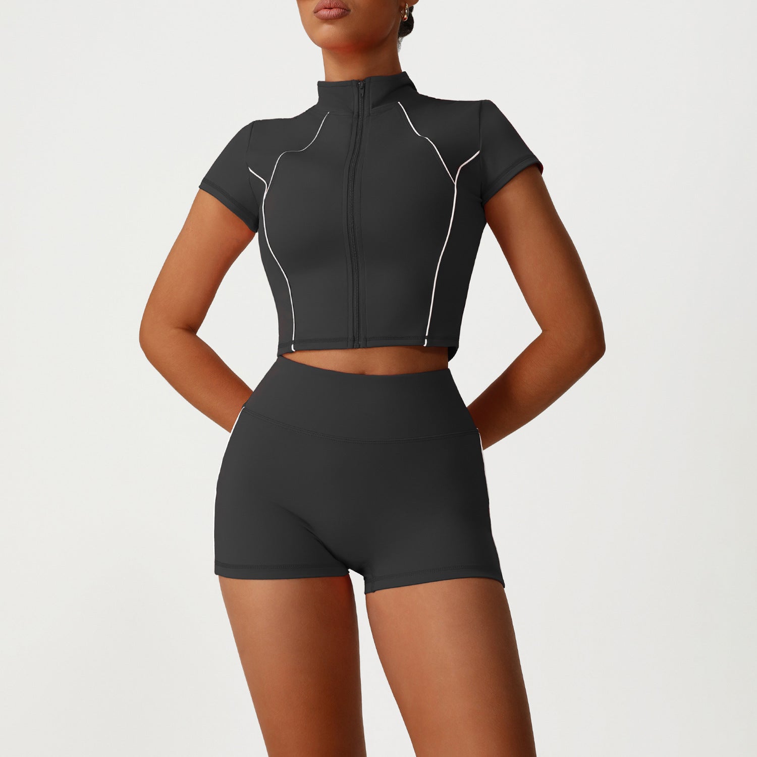 Women's wholesale jacket with shorts set