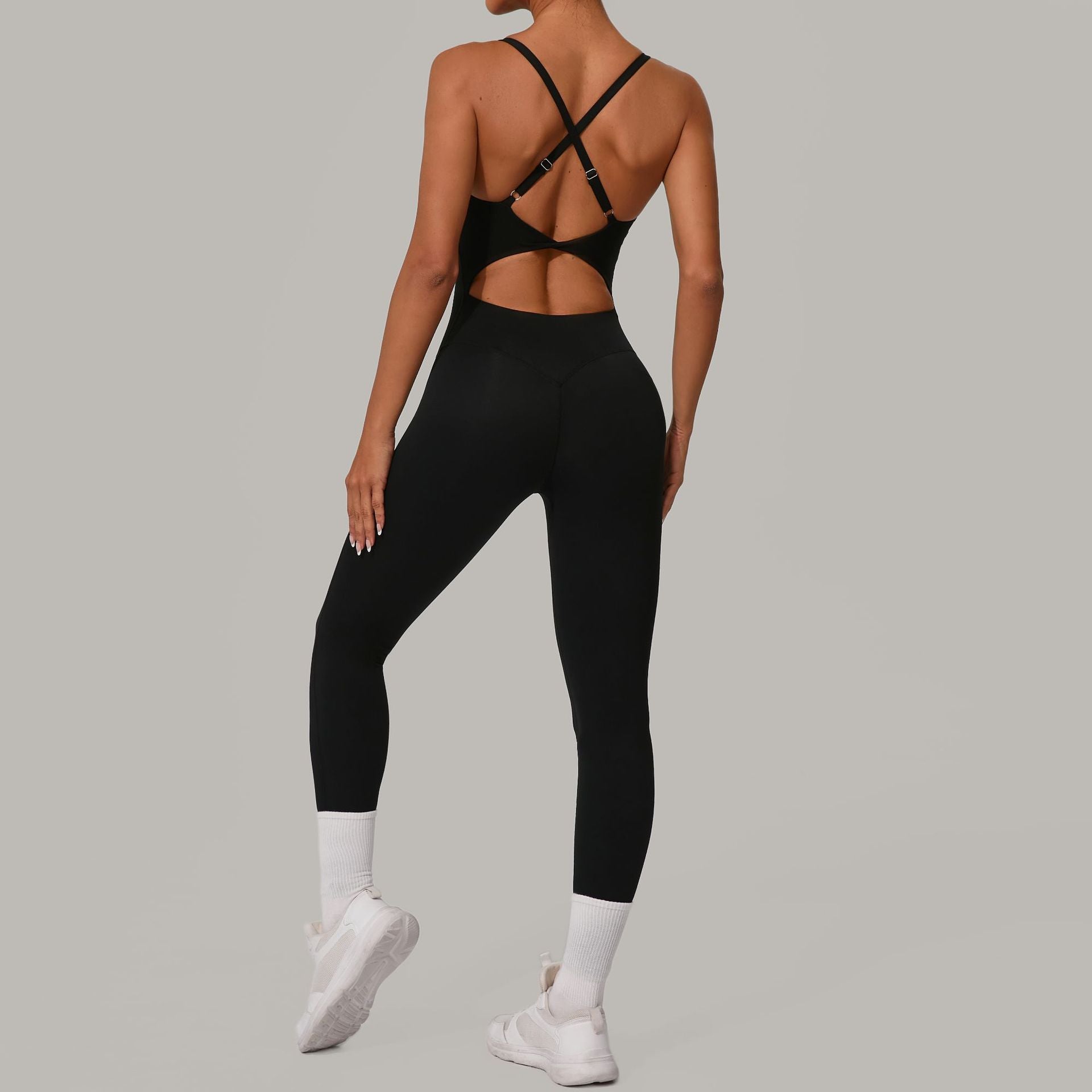 Women's Cross waist hip lifting sports yoga tights jumpsuits