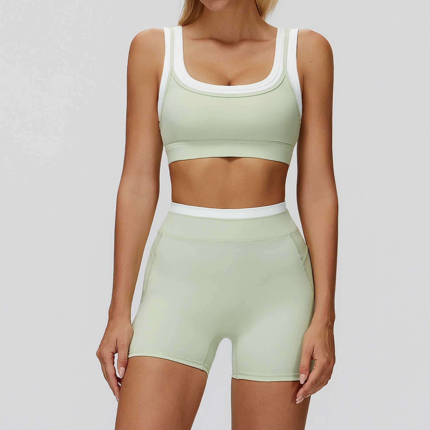 Women's Color-Blocked Naked-Feel Yoga bras Set