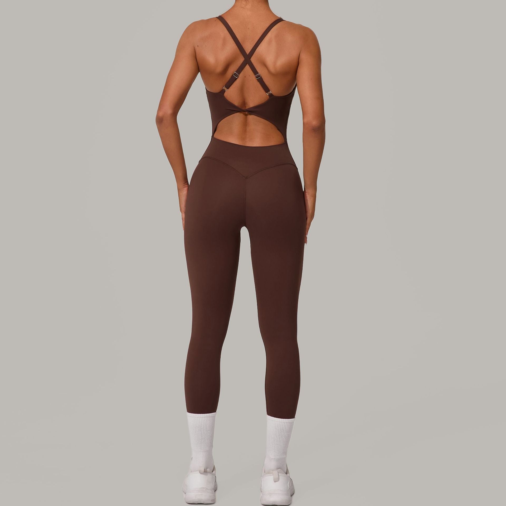 Women's Cross waist hip lifting sports yoga tights jumpsuits
